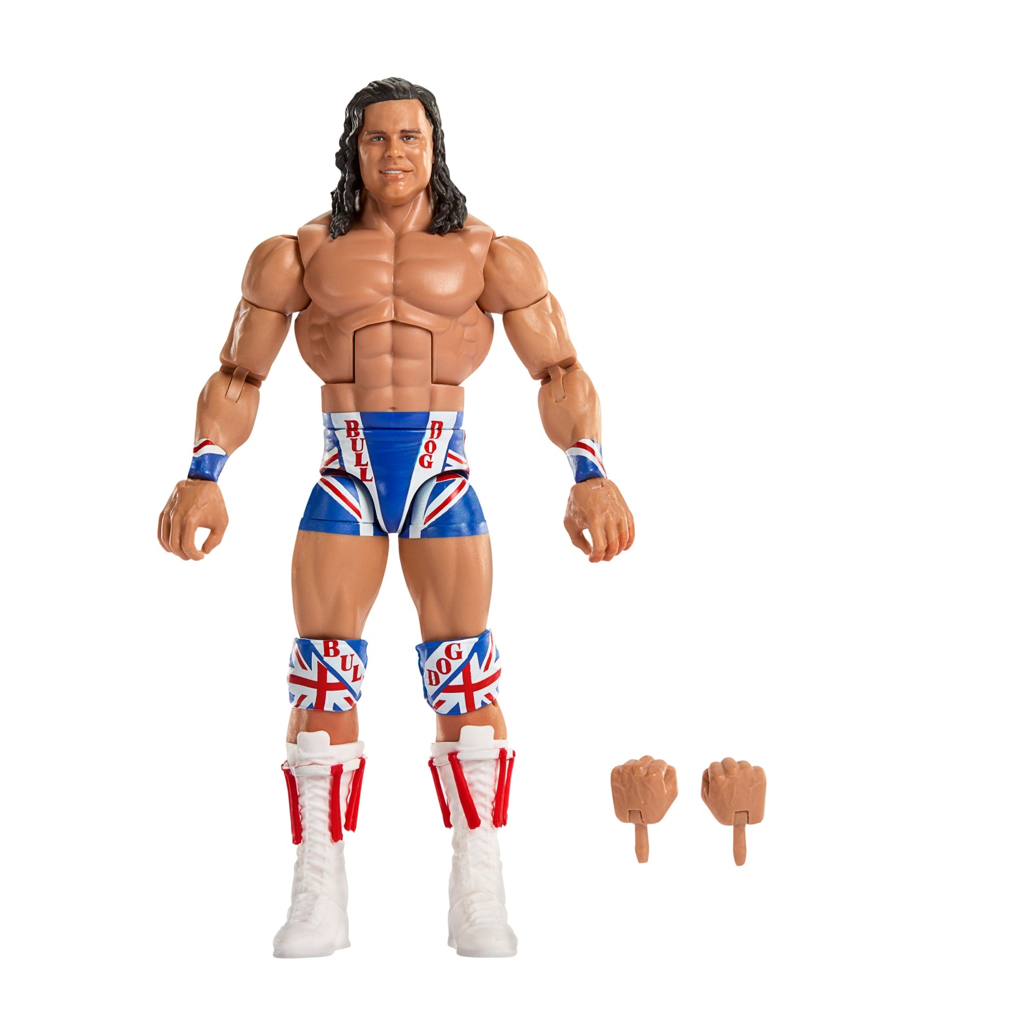 WWE Elite Legends British Bulldog Action Figure & Accessories. Series 29 6-Inch Collectible Set