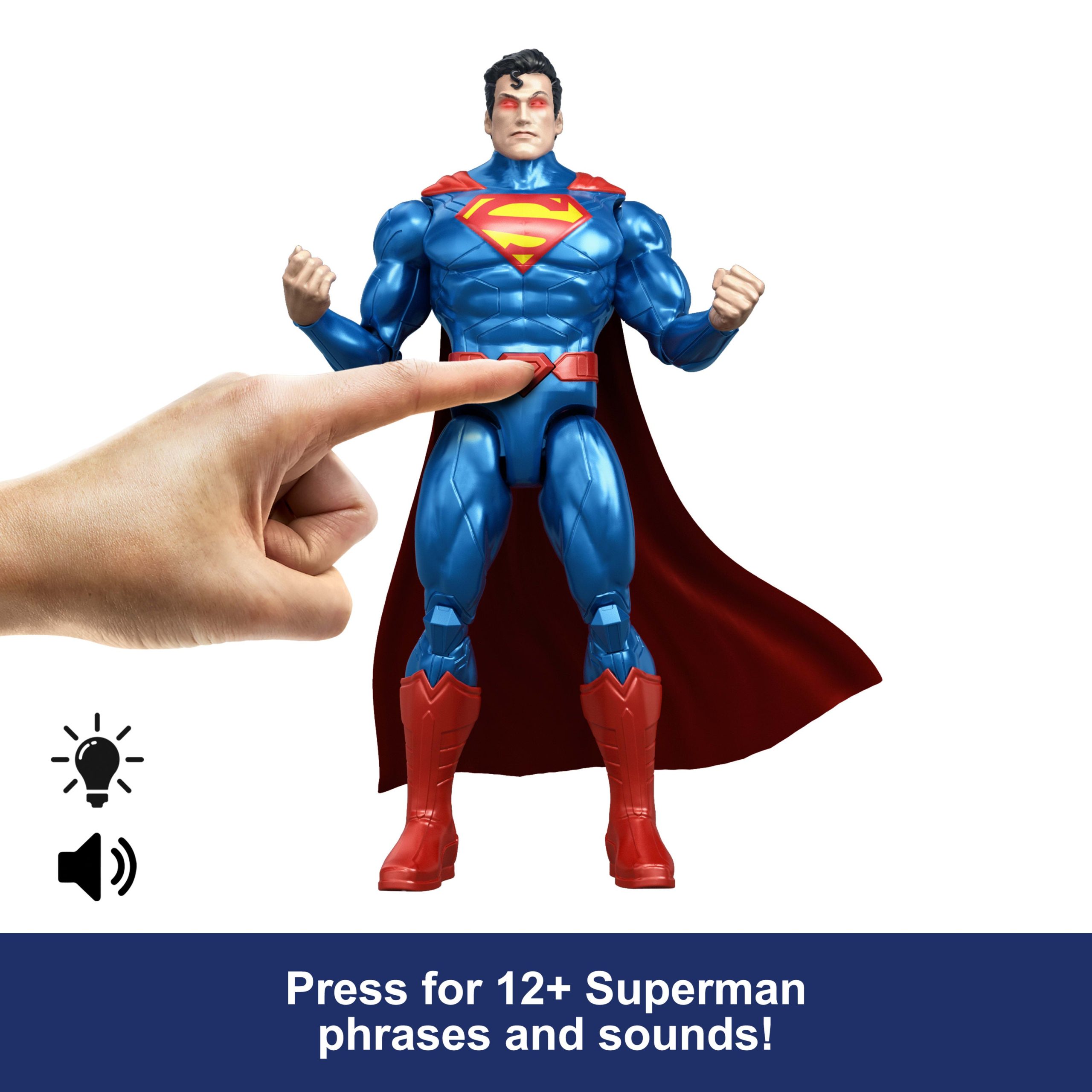 DC Premier 6.5 Inch Heat Vision Superman Figure With Action. Lights & Sounds. Posable - Image 4