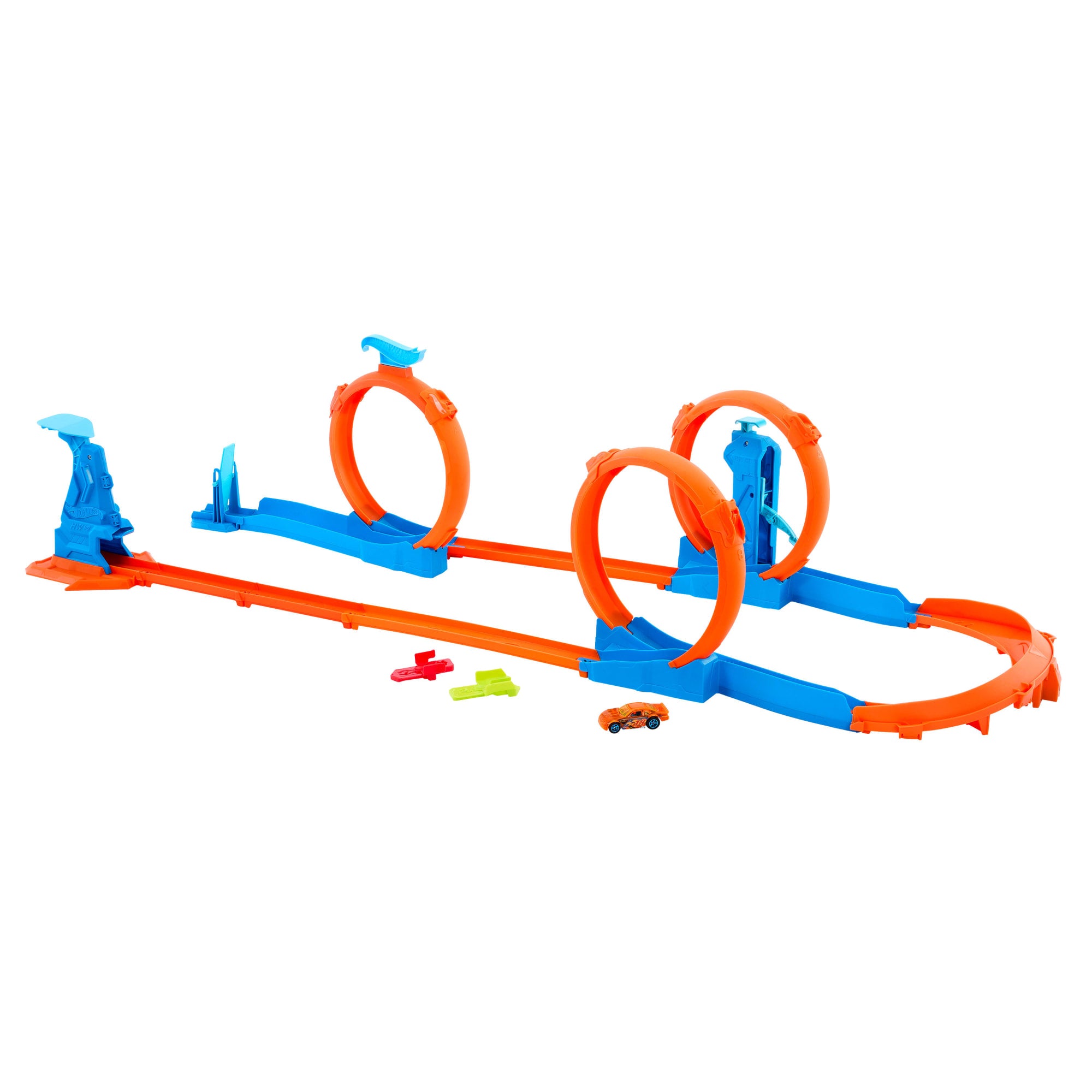 Hot Wheels Track Creator Triple Loop Pack & 1:64 Scale Toy Car. Track-Building Set - Image 2