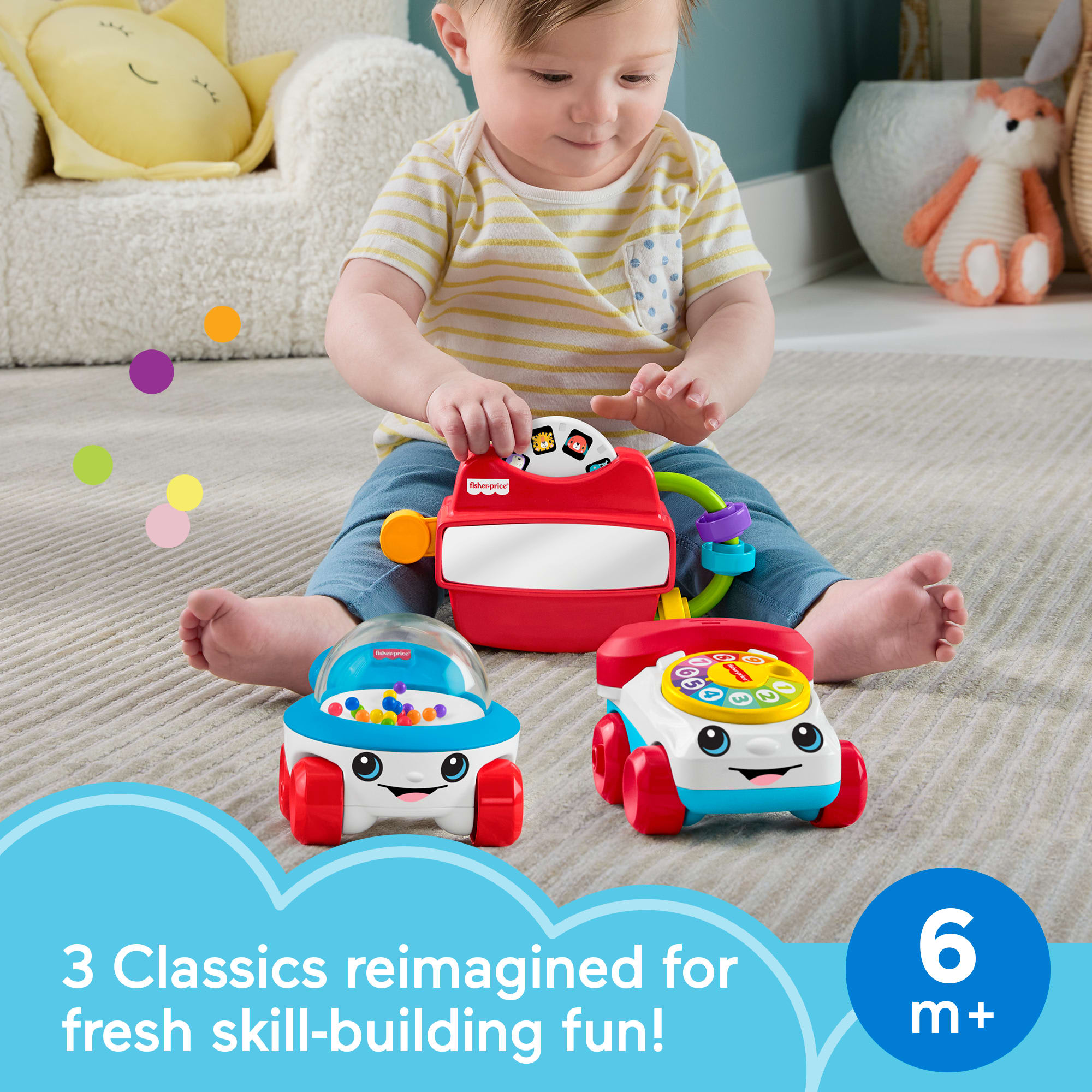 Fisher-Price Modern Classics Gift Set Of 3 Baby Activity Toys For Developmental Play - Image 2