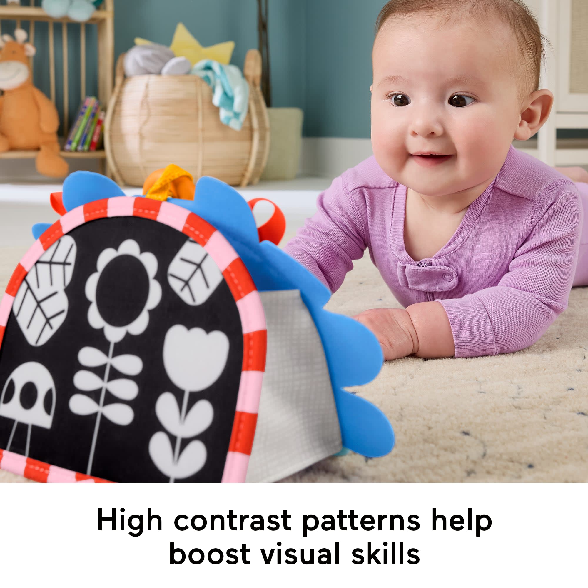 Fisher-Price Prop 'n Go Portable Mirror Baby Tummy Time Sensory Activity Toy For Newborns - Image 4