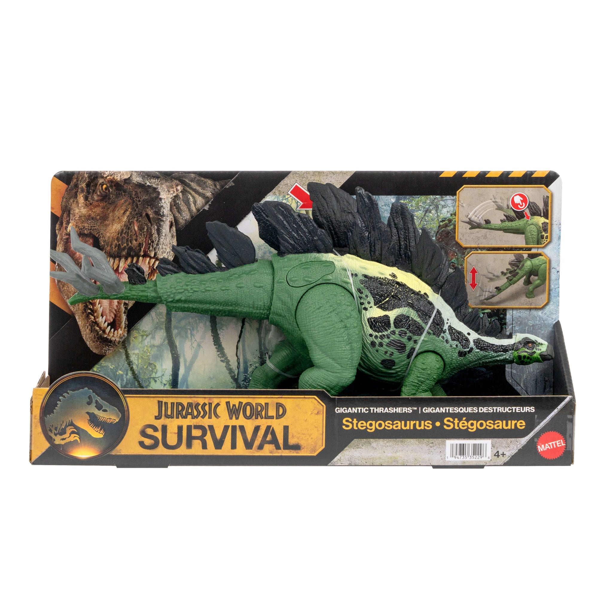 Jurassic World Gigantic Thrashers Stegosaurus Dinosaur Action Figure Toy. 2 Attacks & Evolve Feature - Image 6