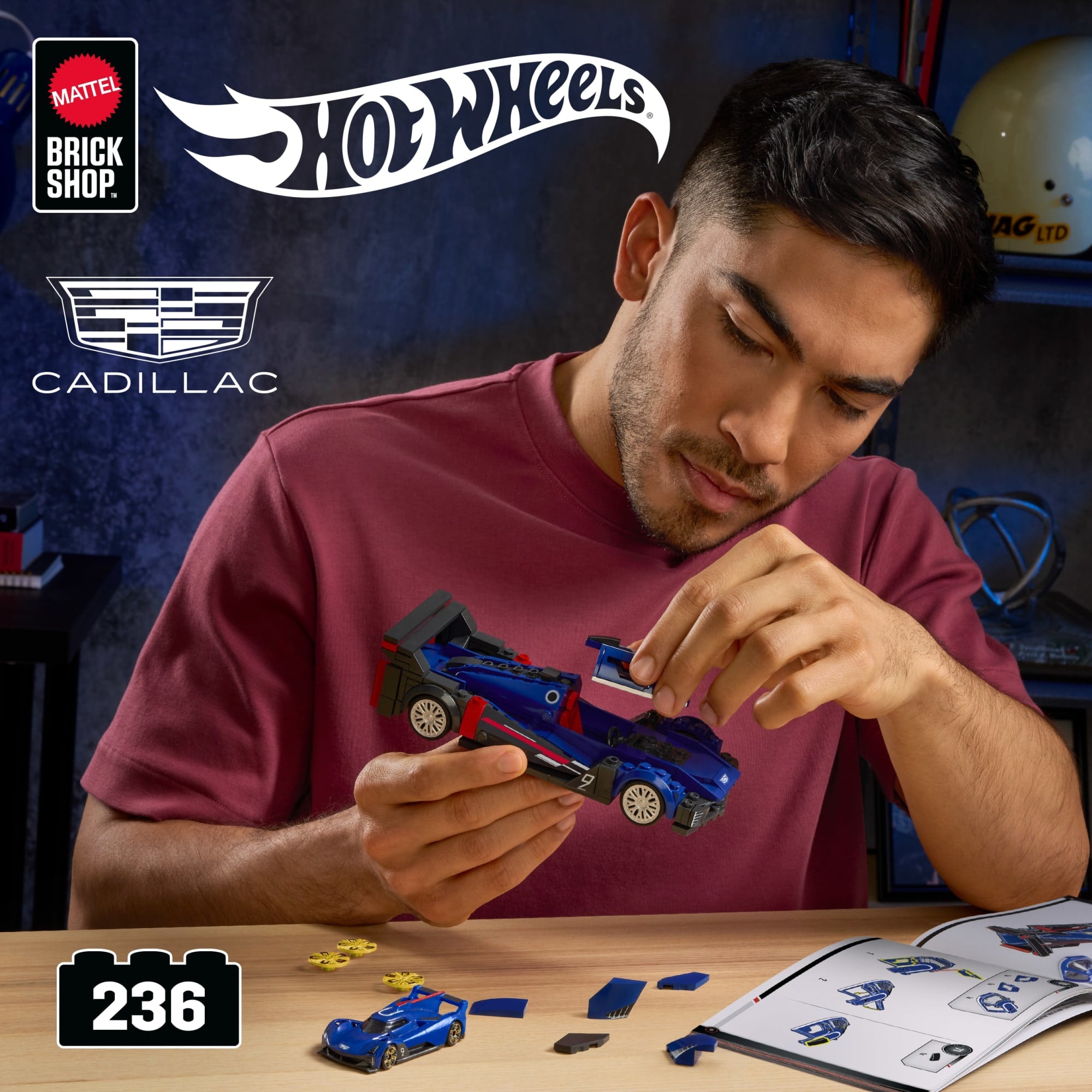 Mattel Brick Shop Hot Wheels Jogo de Construção Speed Cadillac Project GTP Hypercar - Image 2