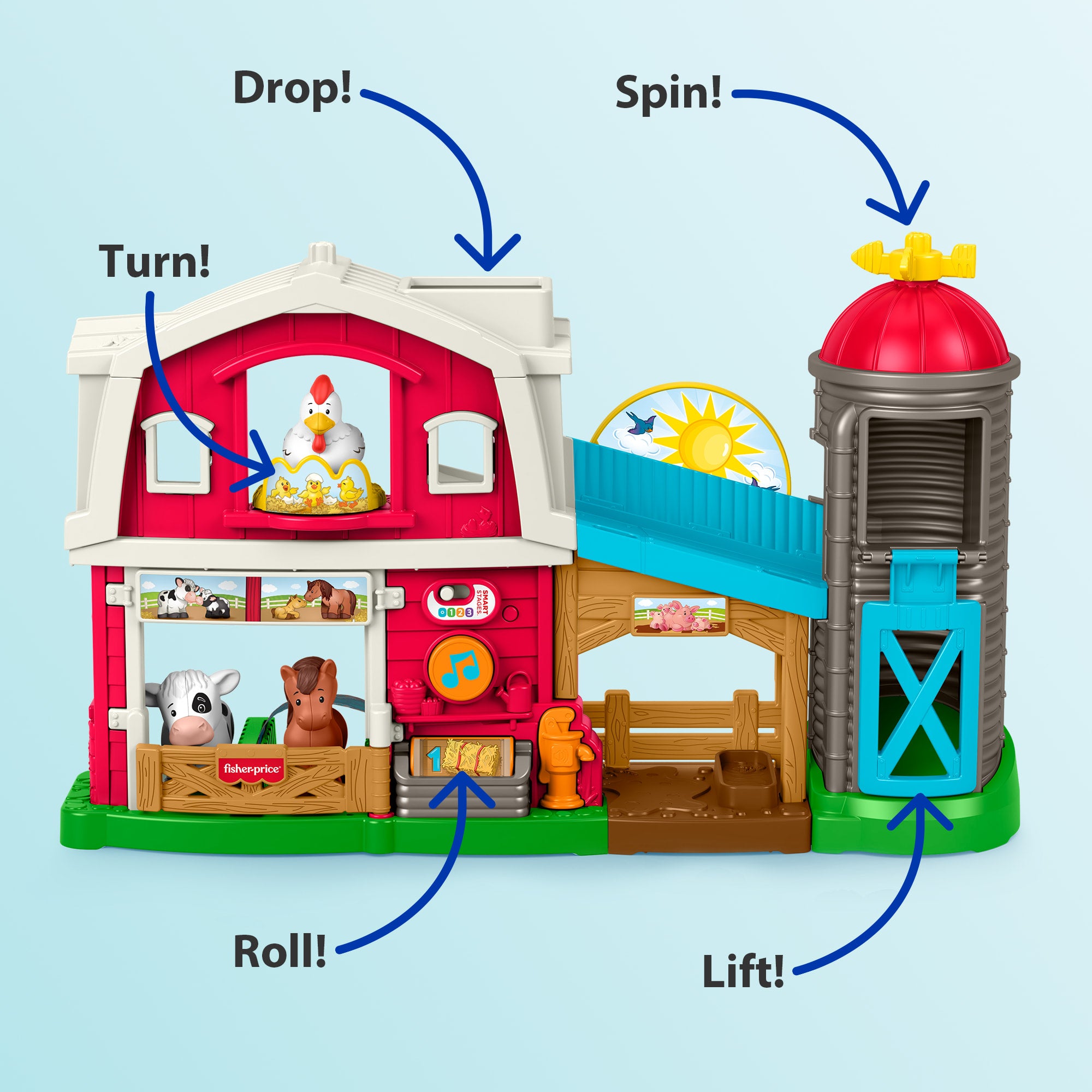 Fisher-Price Little People Caring Fun Animal Farm Playset Toddler Learning Toy. 6 Play Pieces - Image 5