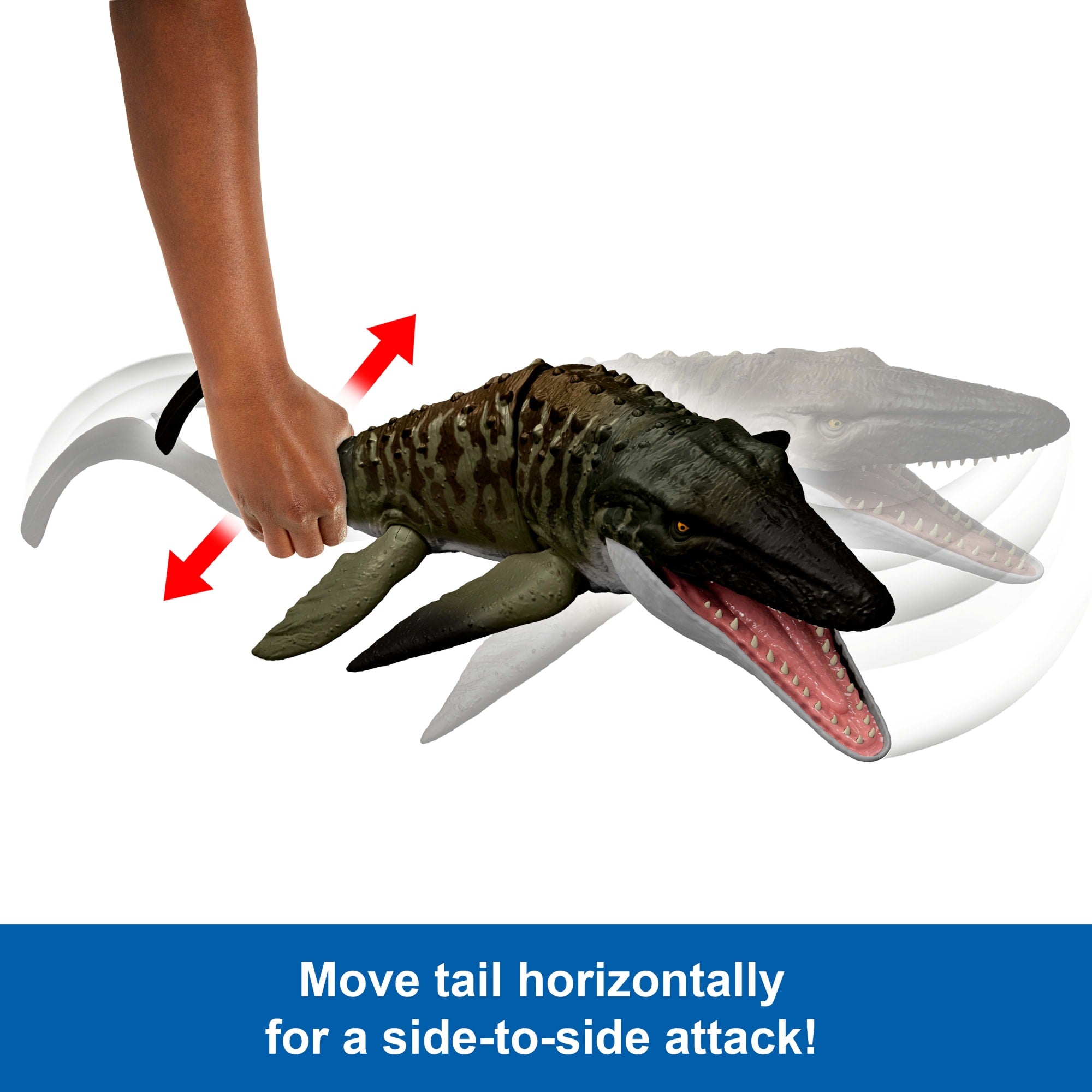 Jurassic World Rebirth Bite N Blast Mosasaurus Action Figure And Mini Dilophosaurus. Dinosaur Toy - Image 3