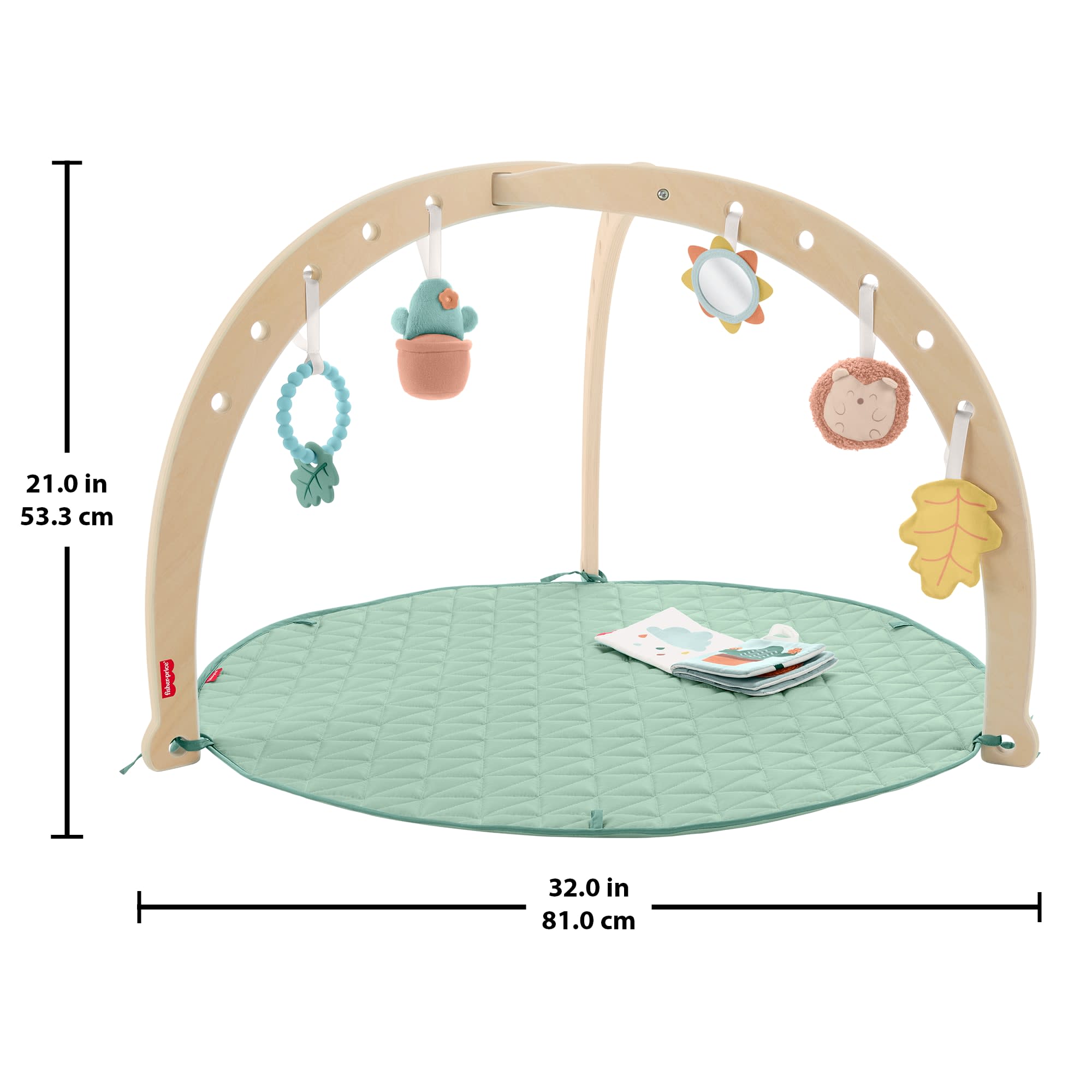 Fisher-Price Wooden Lay And Play Deluxe Activity Gym Baby Playmat With Developmental Toys - Image 6