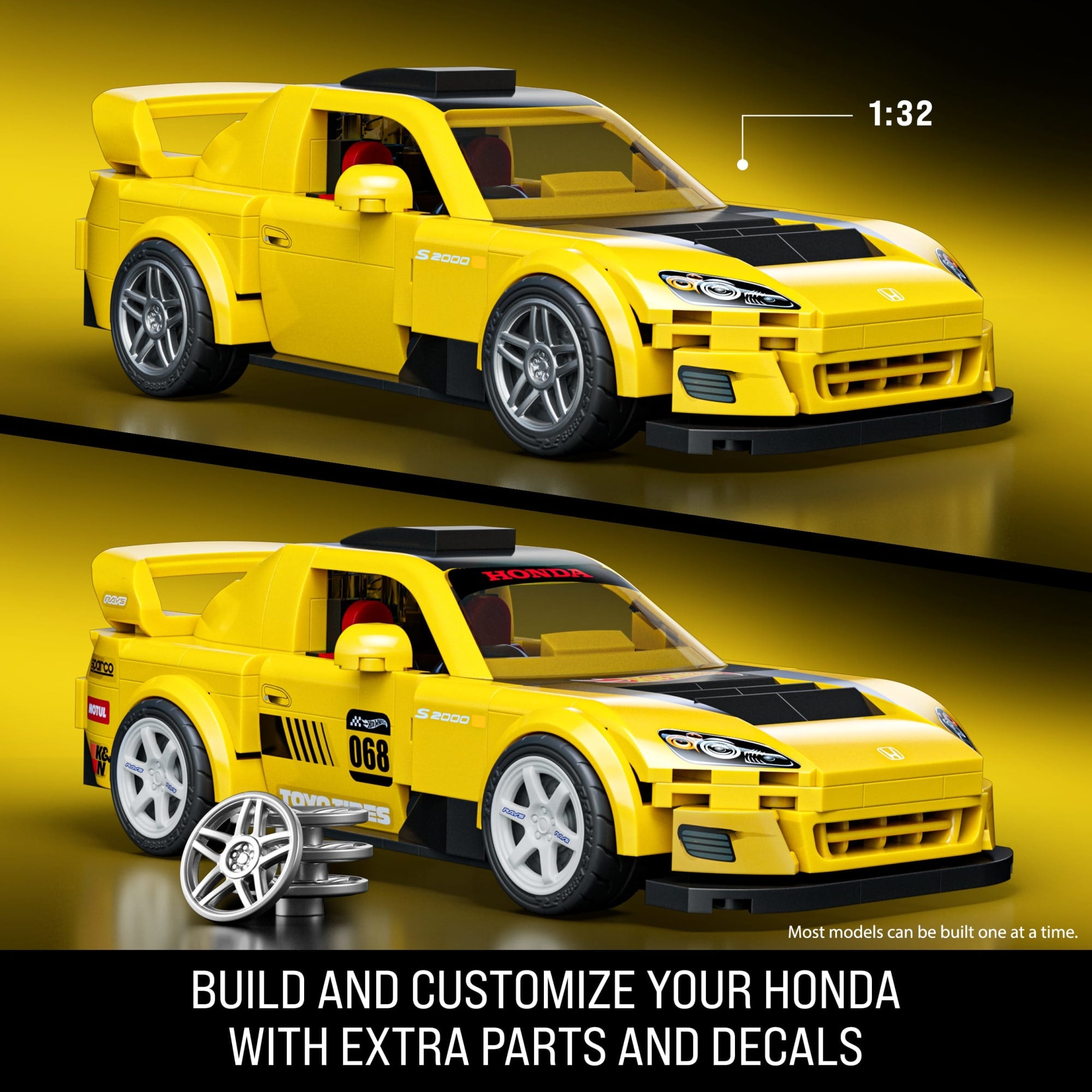 Mattel Brick Shop Hot Wheels '07 Honda S2000 Building Toy Kit (257 Pieces). For Collectors - Image 3