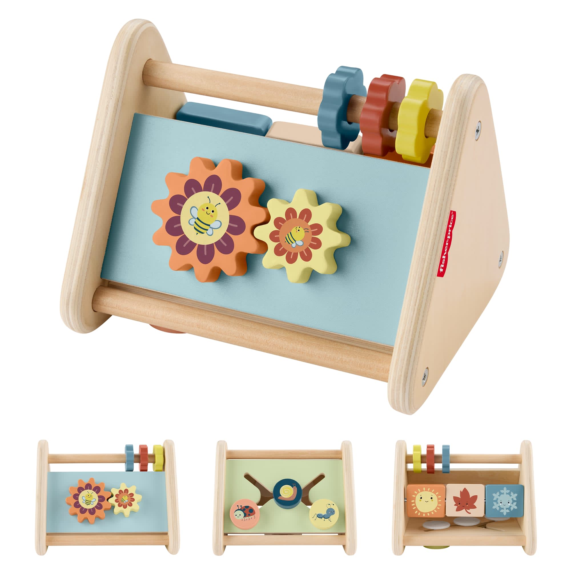 Fisher-Price Wooden Play Time Triangle. 3-Sided Fine Motor Activity Toy For Baby. 1 Wood Piece