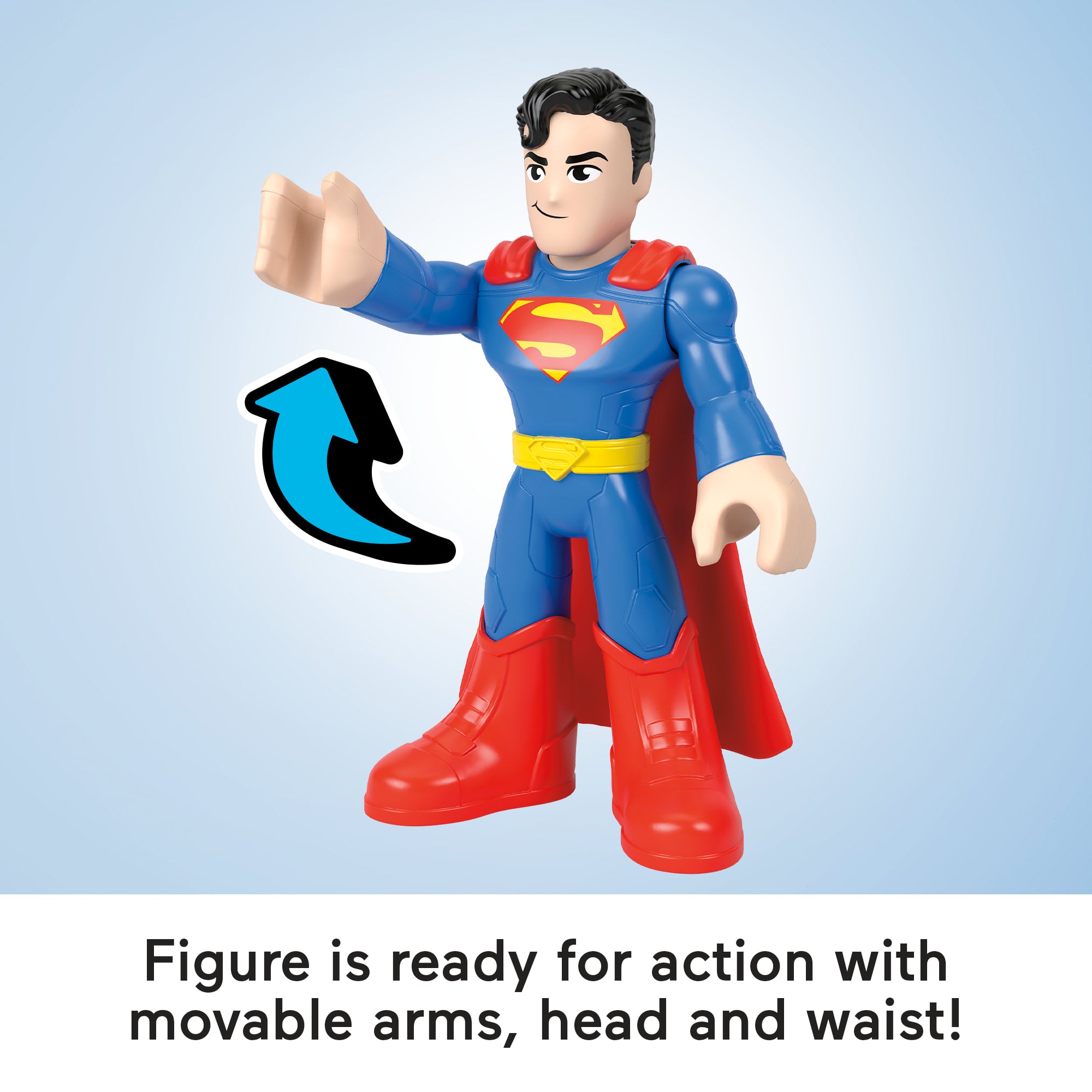 Imaginext DC Super Friends XL 9-Inch Superman Action Figure With Articulation. Wearing Hero Look - Image 3