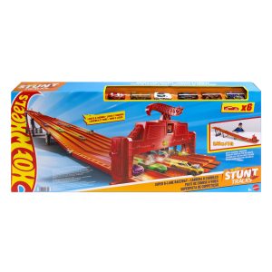 Hot Wheels Super 6-Lane Raceway. 8-Ft Track With 6 Toy Cars in 1:64 Scale
