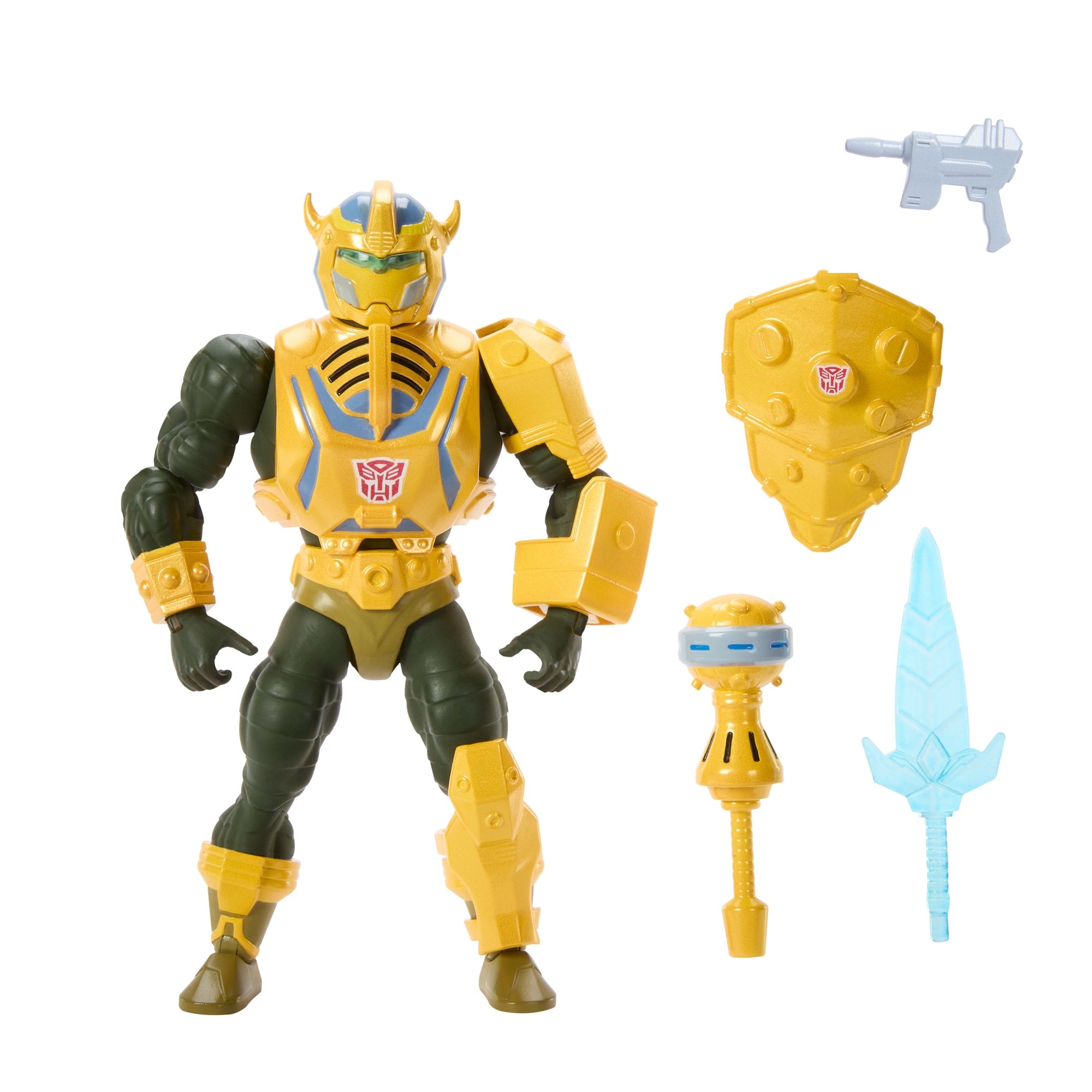 Masters Of Universe Origins & Transformers Bumblebee Armor Man At Arms Action Figure. MOTU 5.5 Inch Toy