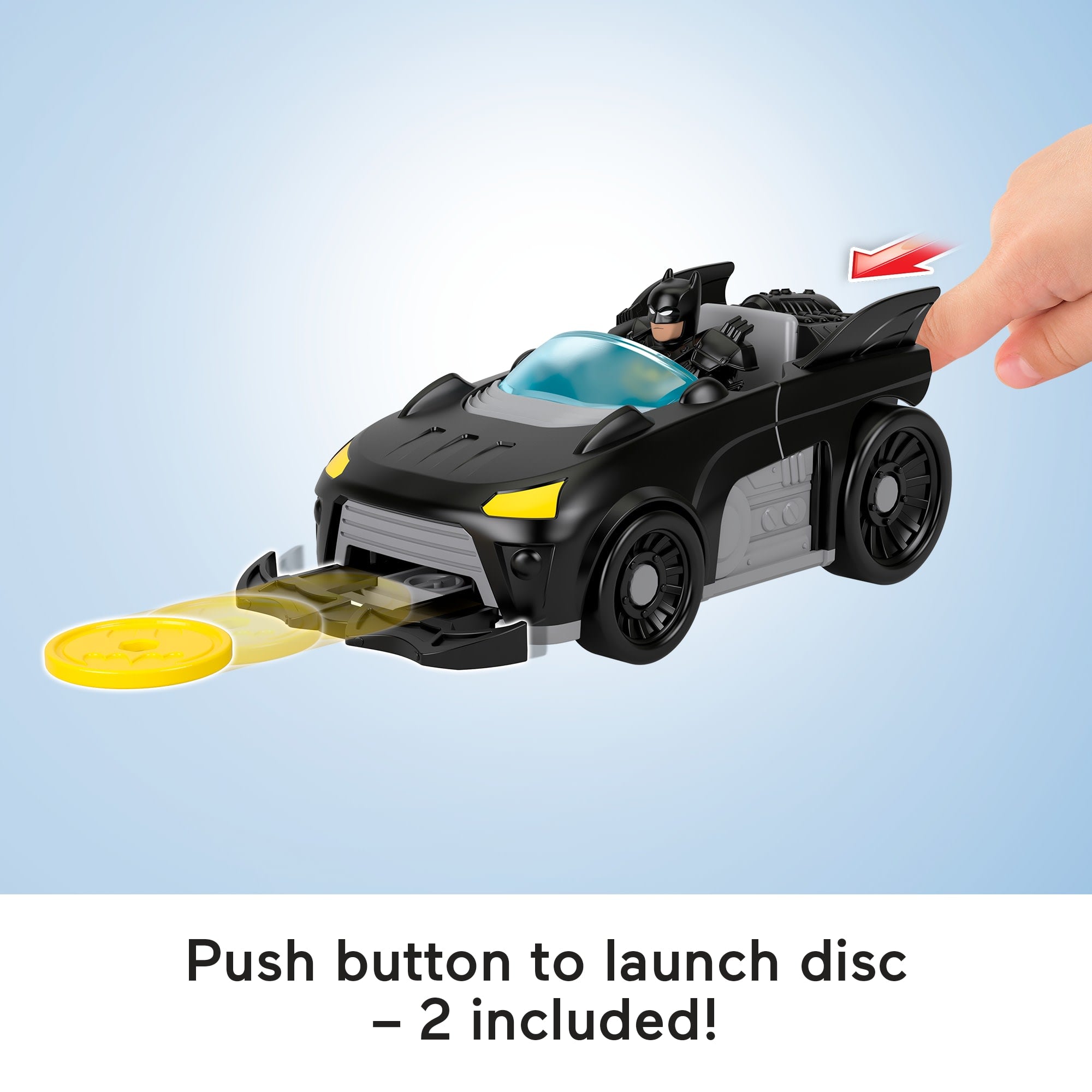 Fisher-Price Imaginext DC Super Friends Metal Force Batmobile Toy Car & Batman Action Figure Set - Image 3