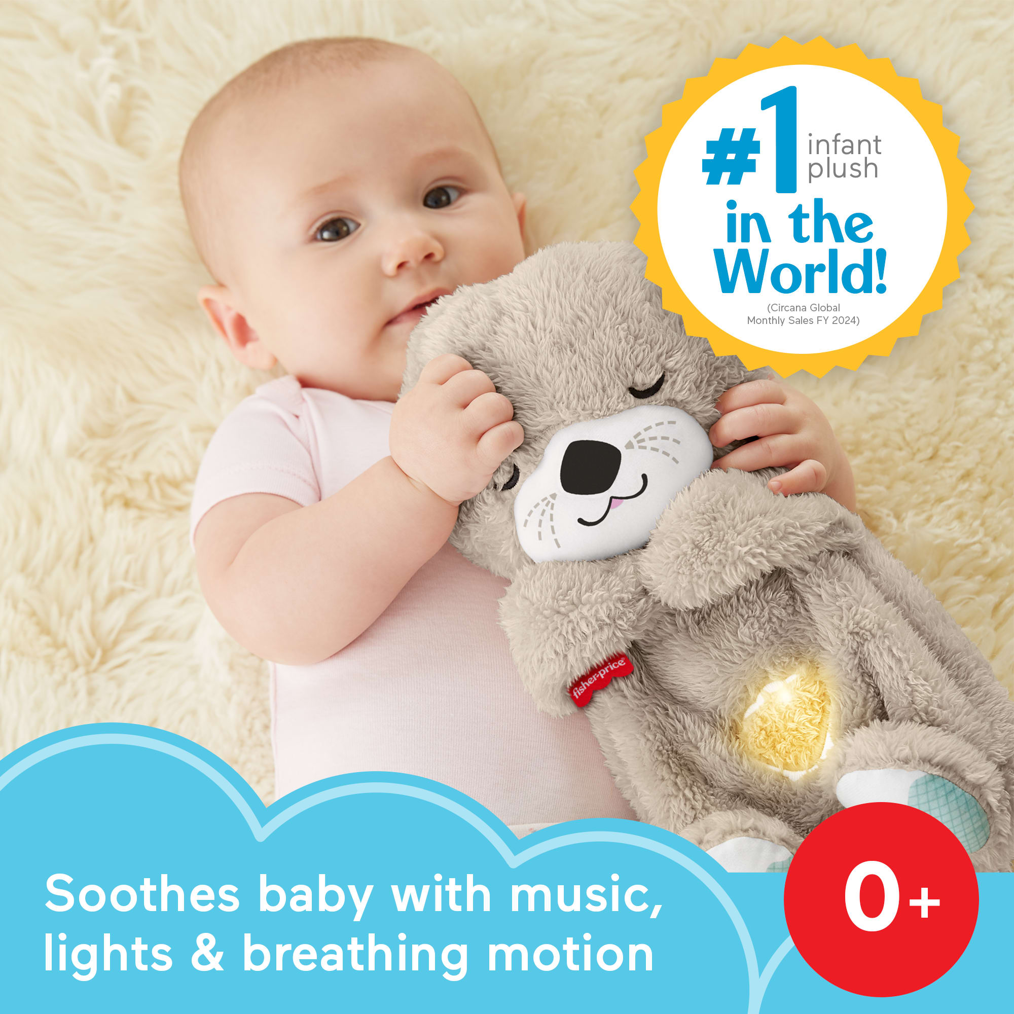 Fisher-Price Soothe 'n Snuggle Otter. Plush Baby Toy. Sound Machine With Breathing Motion - Image 2