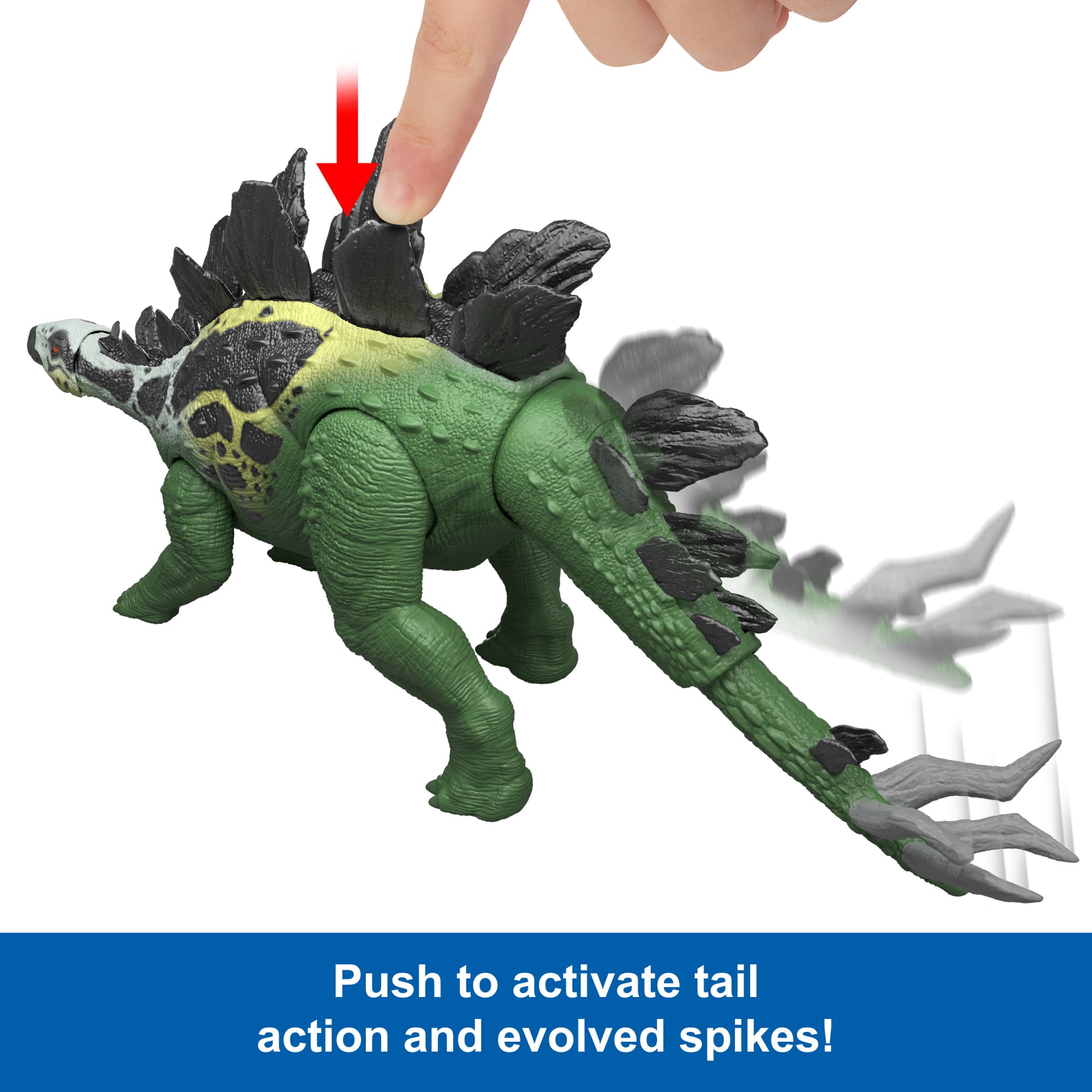 Jurassic World Gigantic Thrashers Stegosaurus Dinosaur Action Figure Toy. 2 Attacks & Evolve Feature - Image 5