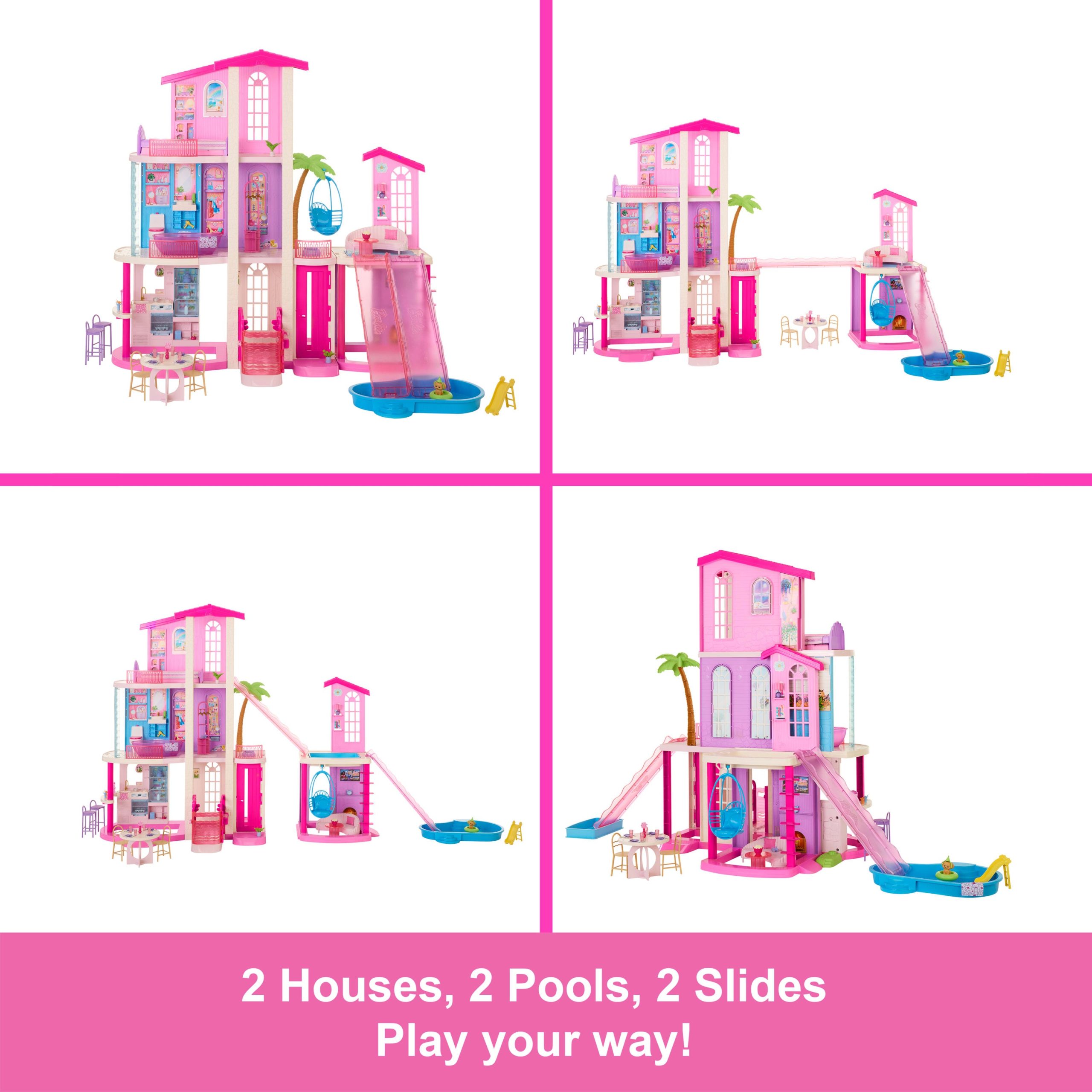 Barbie DreamHouse Dollhouse 2026. 2 Pools. 2 Slides. 2 Houses. Elevator With 3 Levels & 65+ Pieces Including Furniture & Accessories - Image 3