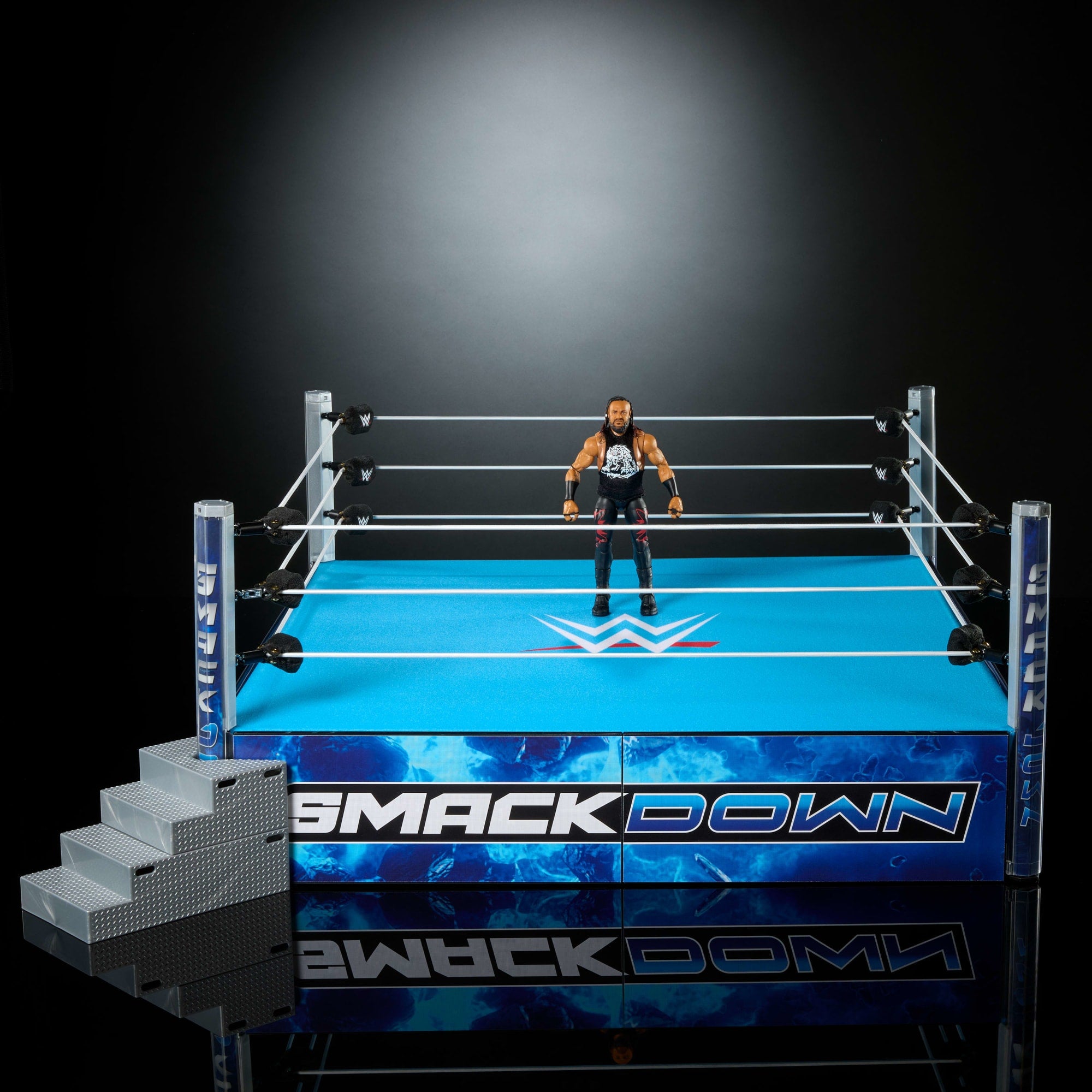 WWE Smack Down Wrestling Ring and WWE Ultimate Edition Jacob Fatu Figure - Image 3
