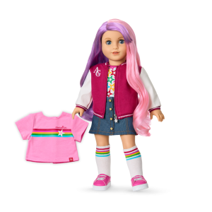 Truly Me™ 18-inch Doll #116 with wavy purple-and-pink hair