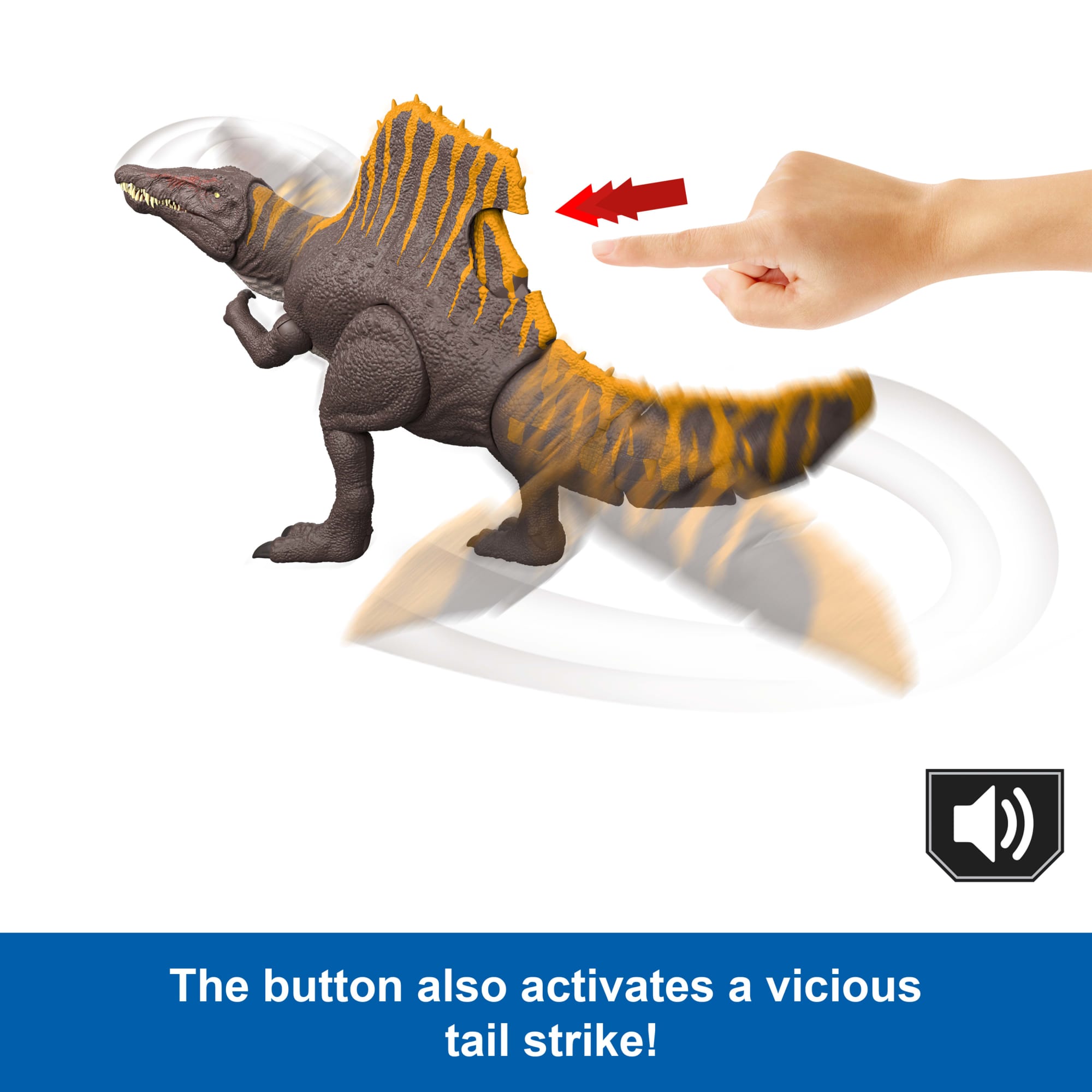 Jurassic World Rebirth Tail Thrasher Spinosaurus Action Figure. Dinosaur Toy With 2 Attack Moves - Image 4