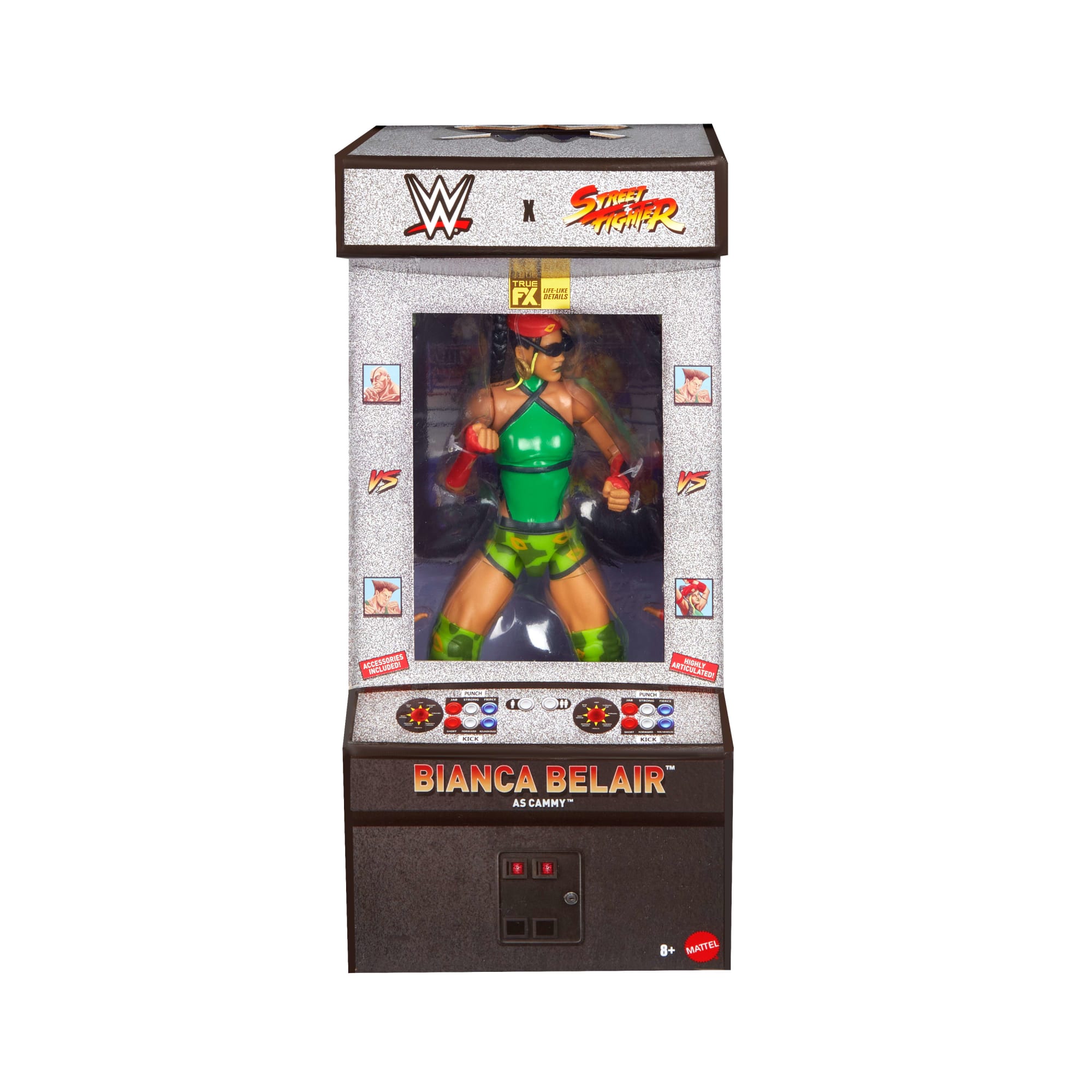 WWE X Street Fighter Bianca Belair Action Figure & Accessories. 6-Inch Collectible Cammy Mashup Set - Image 2