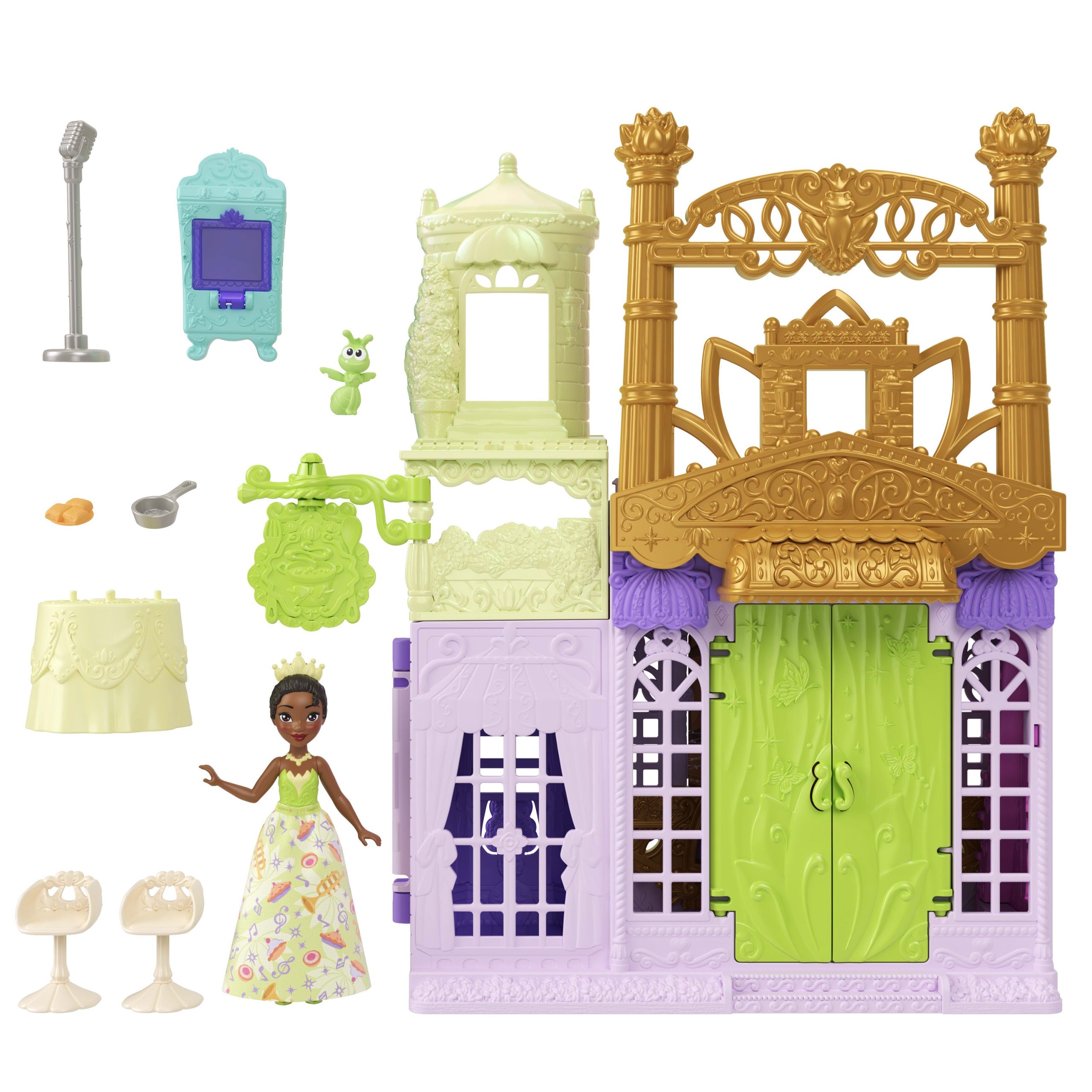Disney Princess Tiana's Palace Restaurant Small Doll Playset With Friend. Furniture & Accessories - Image 5