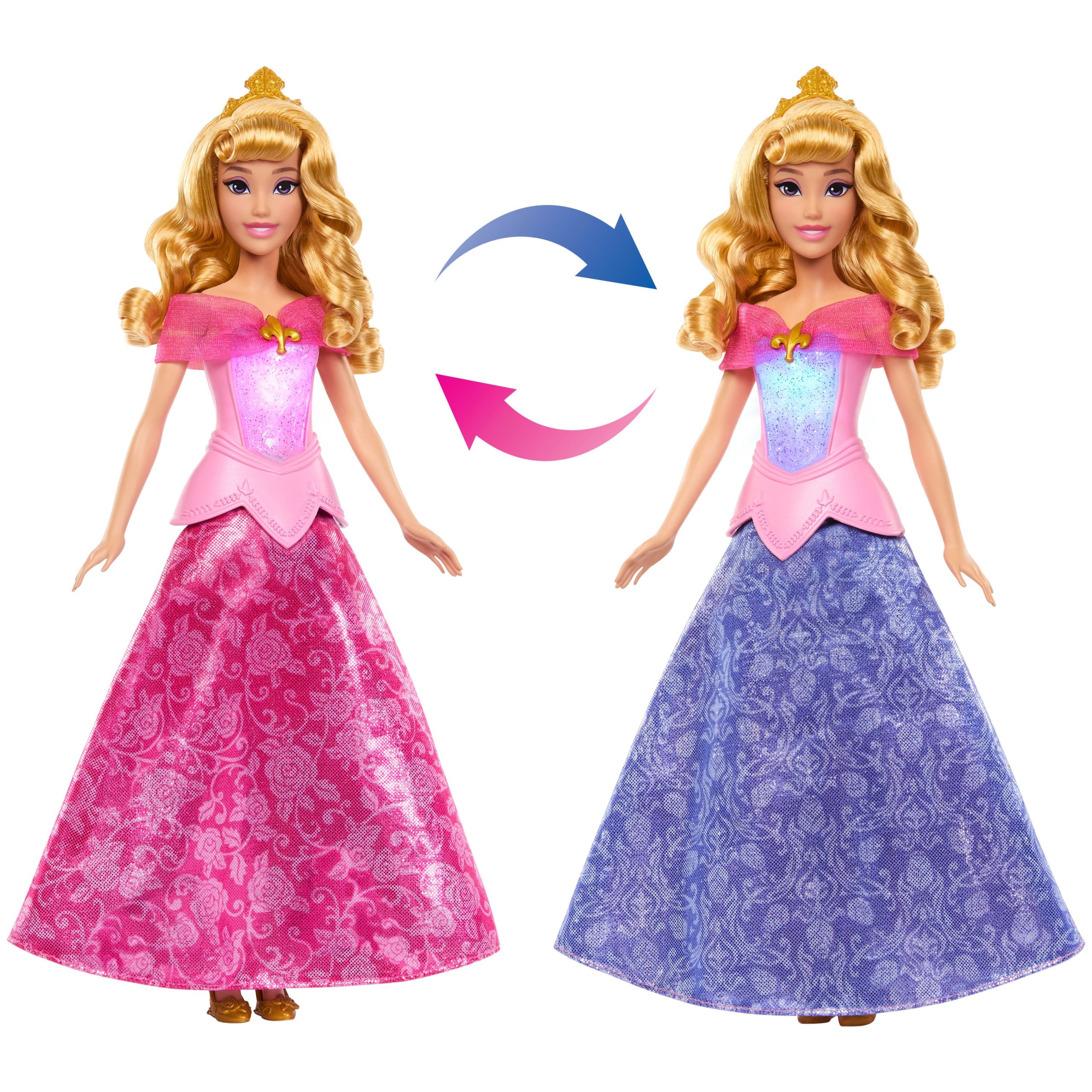 Disney Princess Pink To Blue Dress Aurora Fashion Doll With Transforming Dress & Lights - Image 5