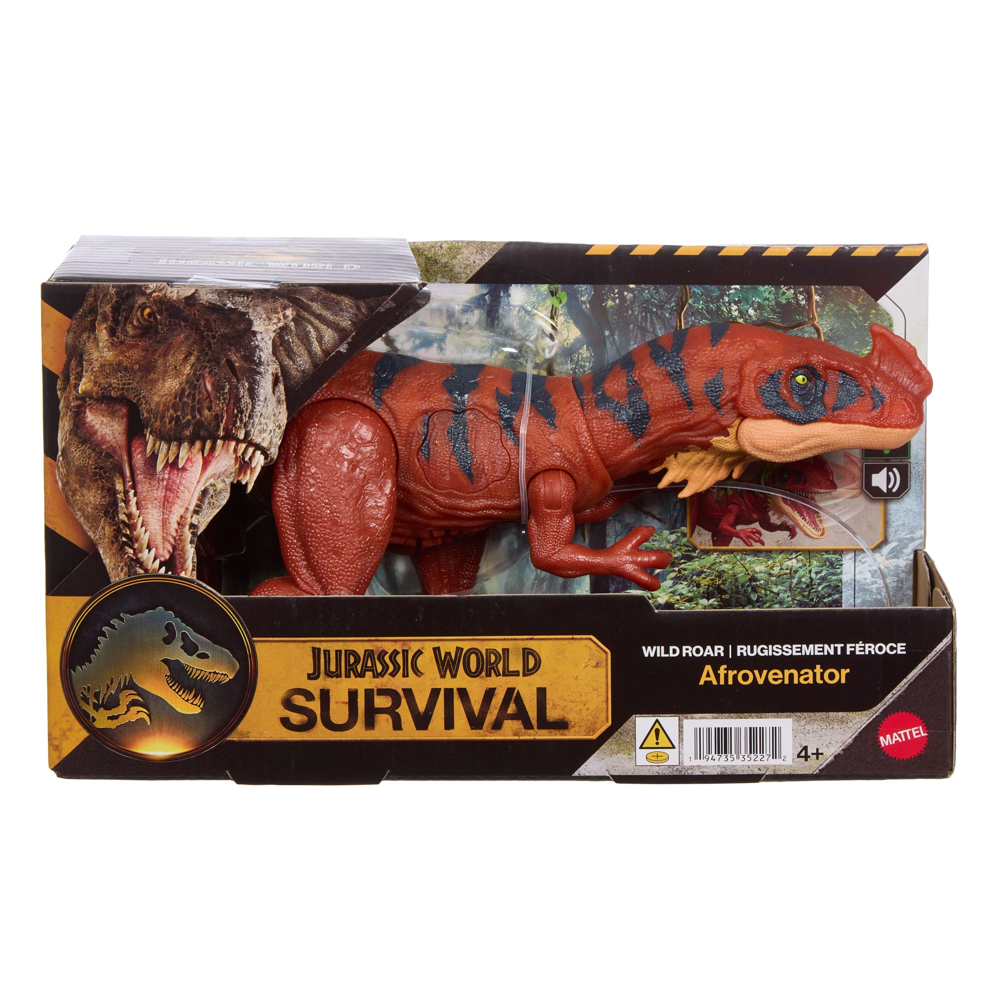 Jurassic World Wild Roar Afrovenator Dinosaur Action Figure Toy. Attack & Light & Sound. Scan Code - Image 6