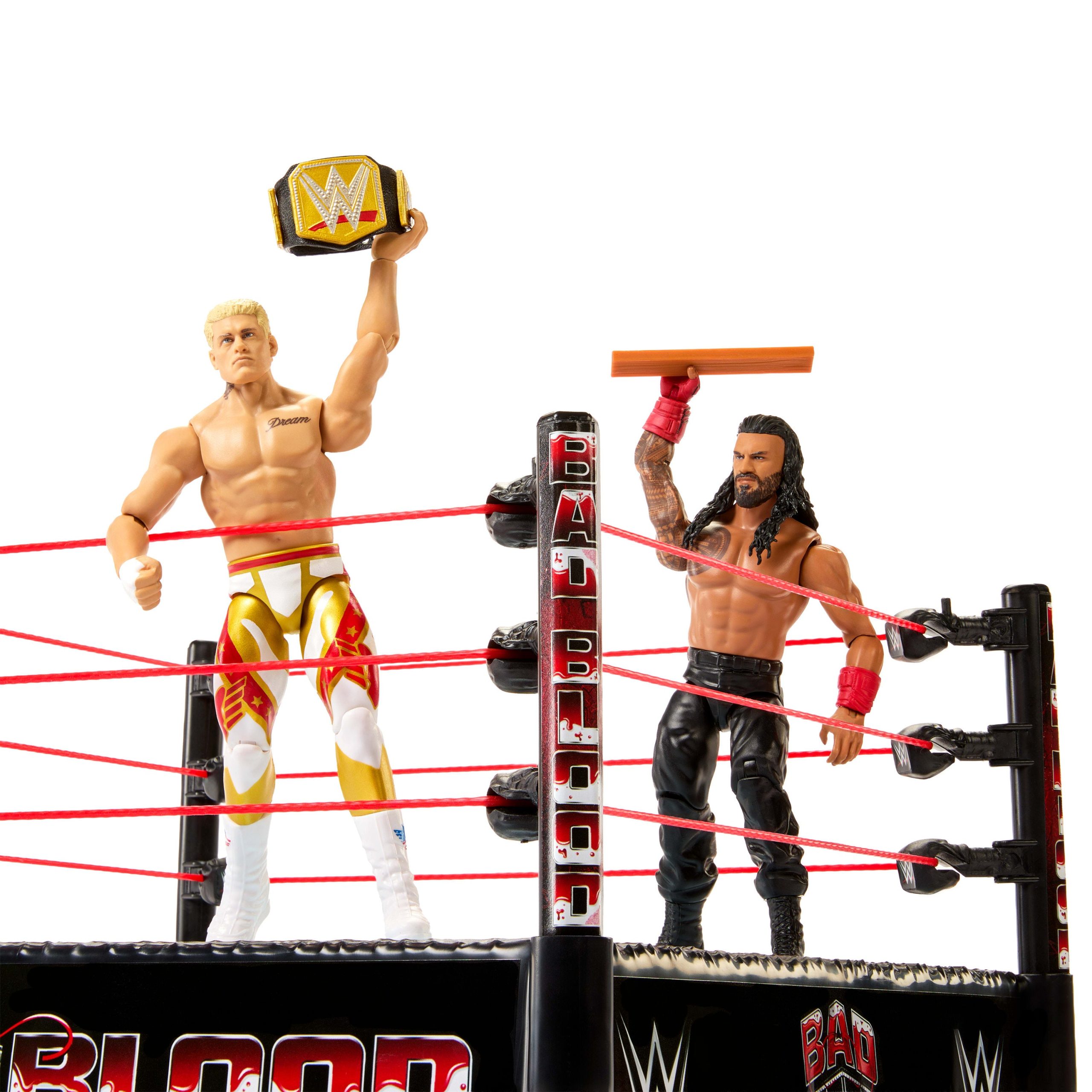 WWE Main EVent Mayhem Playset With 2 Action Figures. Exclusive Ring & Table. Plus 10 Accessories - Image 3
