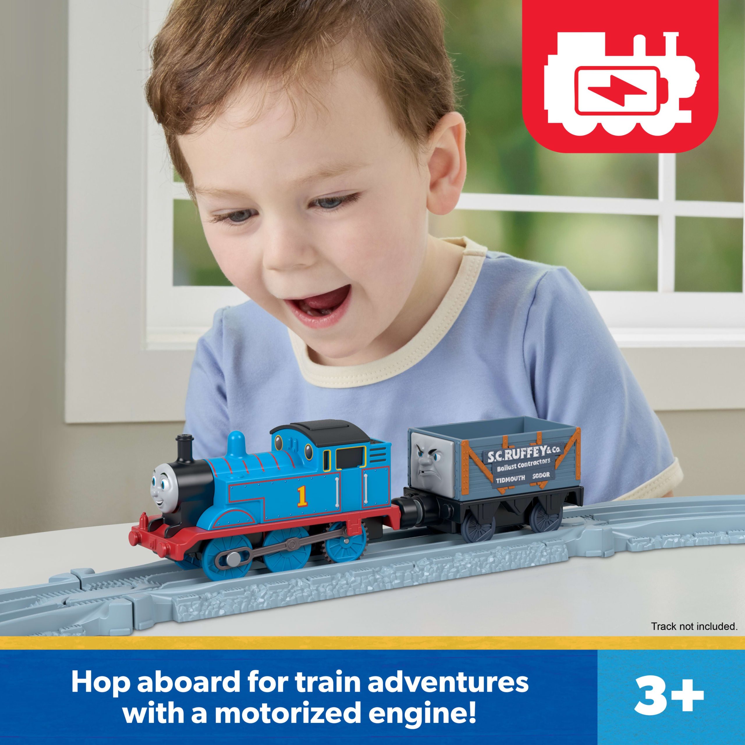 Thomas & Friends By Fisher-Price Motorized Thomas Engine & S.C. Ruffey. Battery-Powered Train - Image 2