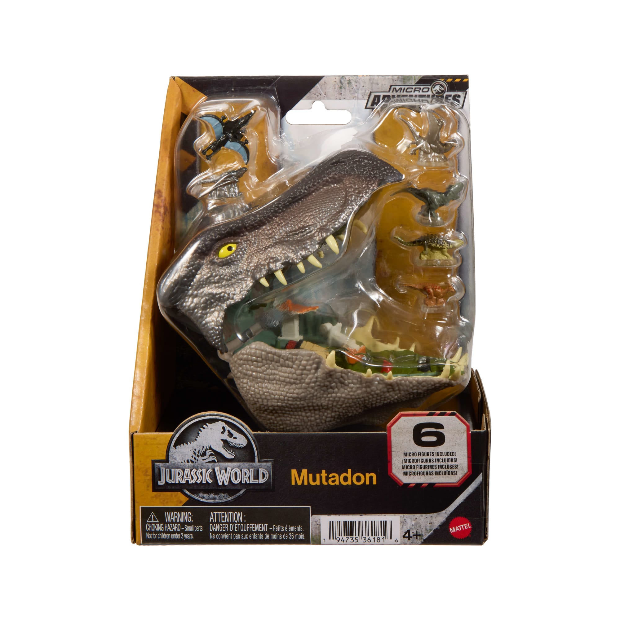 Jurassic World Rebirth Micro Adventure Mutadon Head. Playset Interactive Features & Small Figures - Image 6