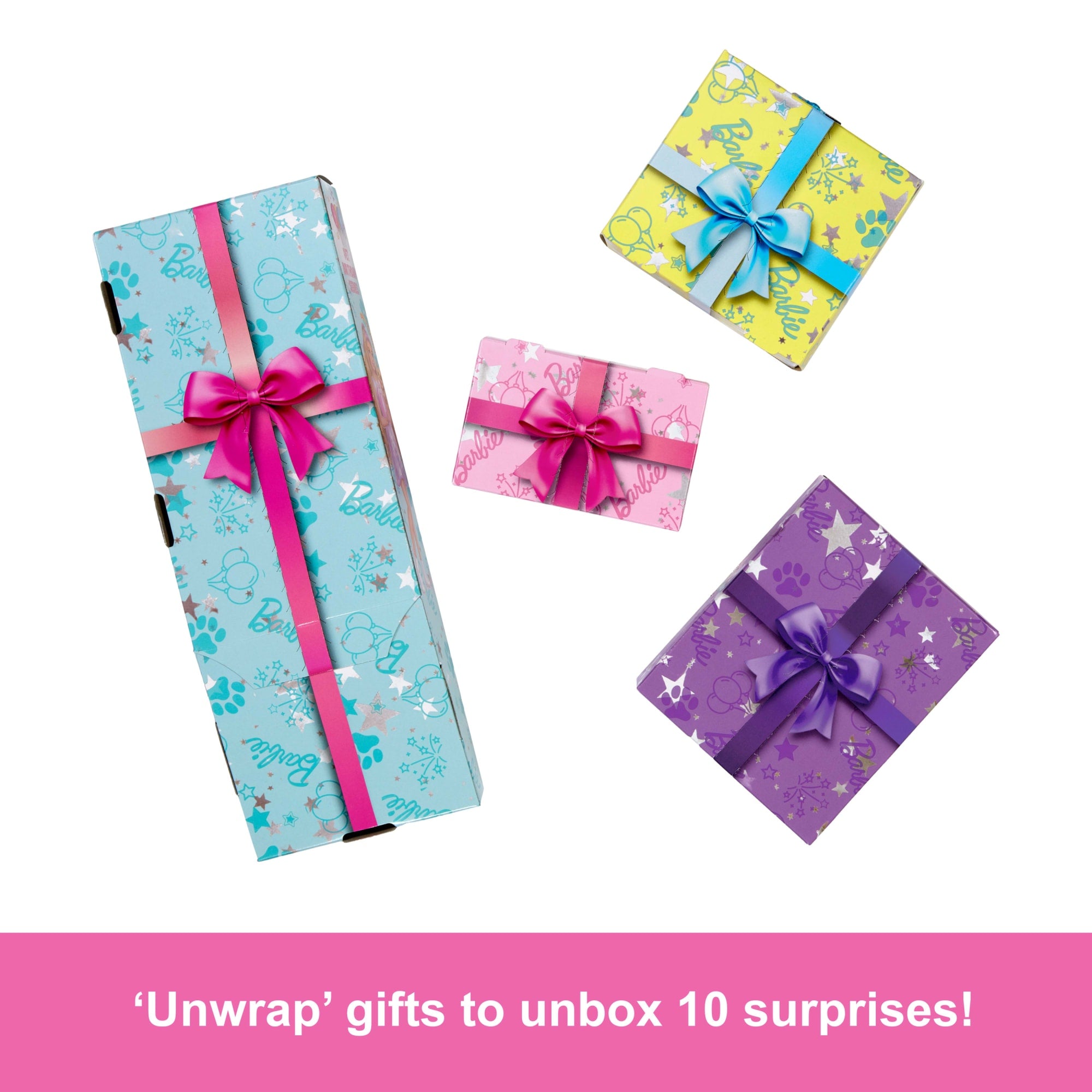 Barbie Party Unboxed Pet Birthday Series Doll & Accessories. Birthday Bows Set With 10 Surprises - Image 3