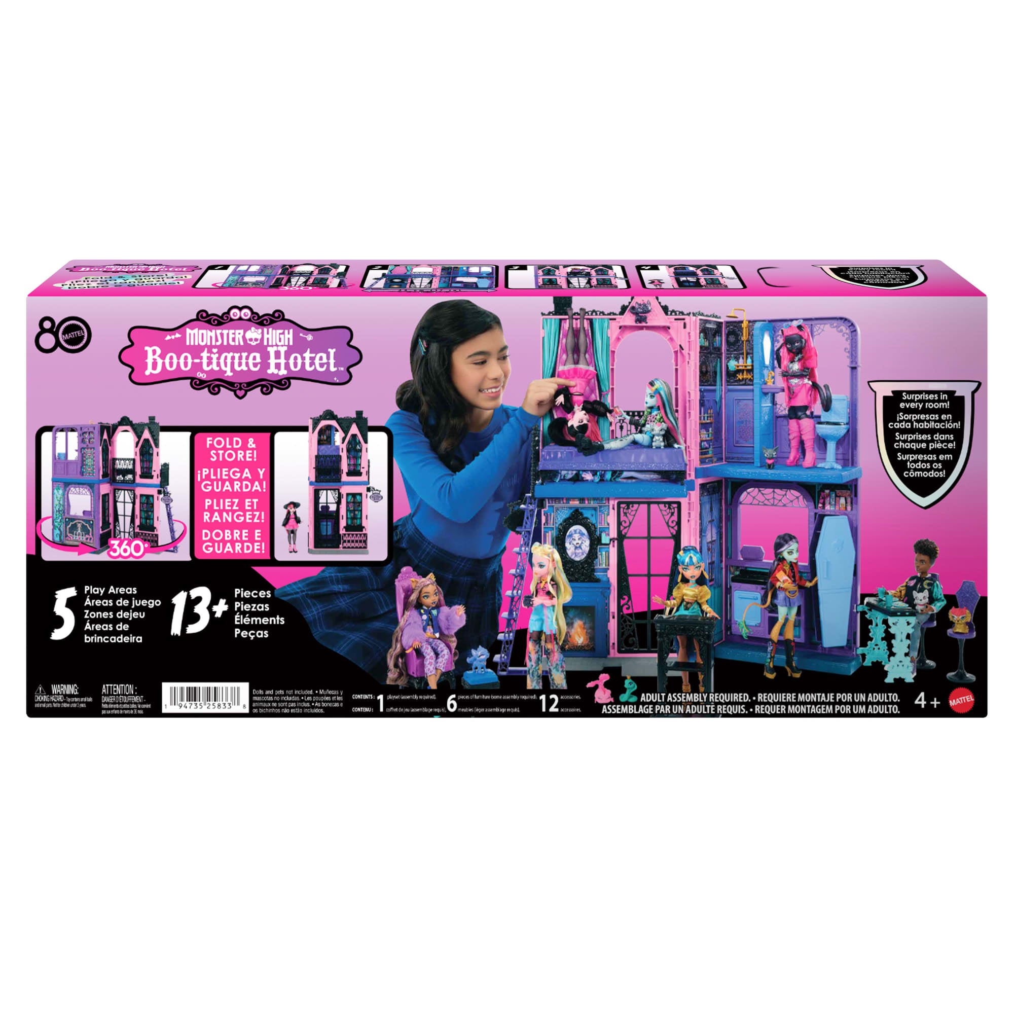 Monster High Boo-Tique Hotel Doll House With Spooky Surprises in EVery Room And 13+ Accessories - Image 6