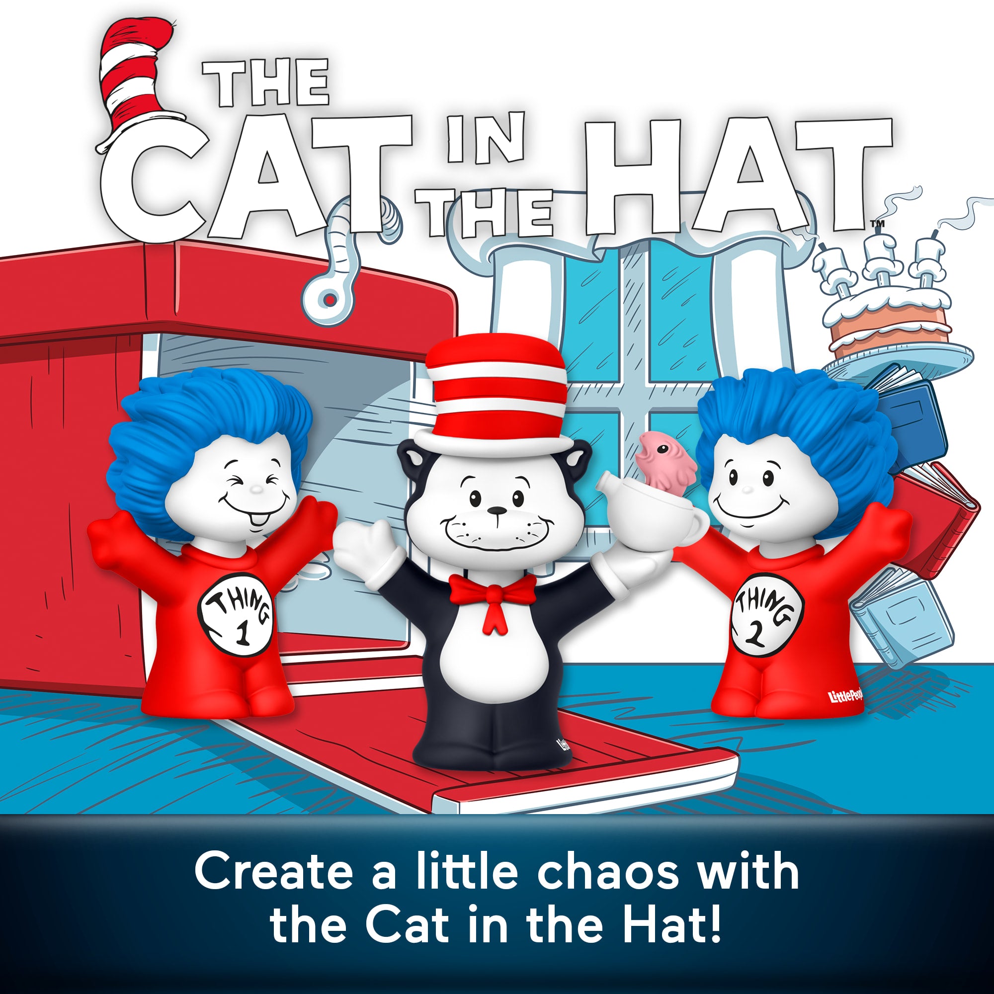 Little People Collector Dr. Seuss The Cat in The Hat Special Edition Set For Fans. 3 Figures - Image 2