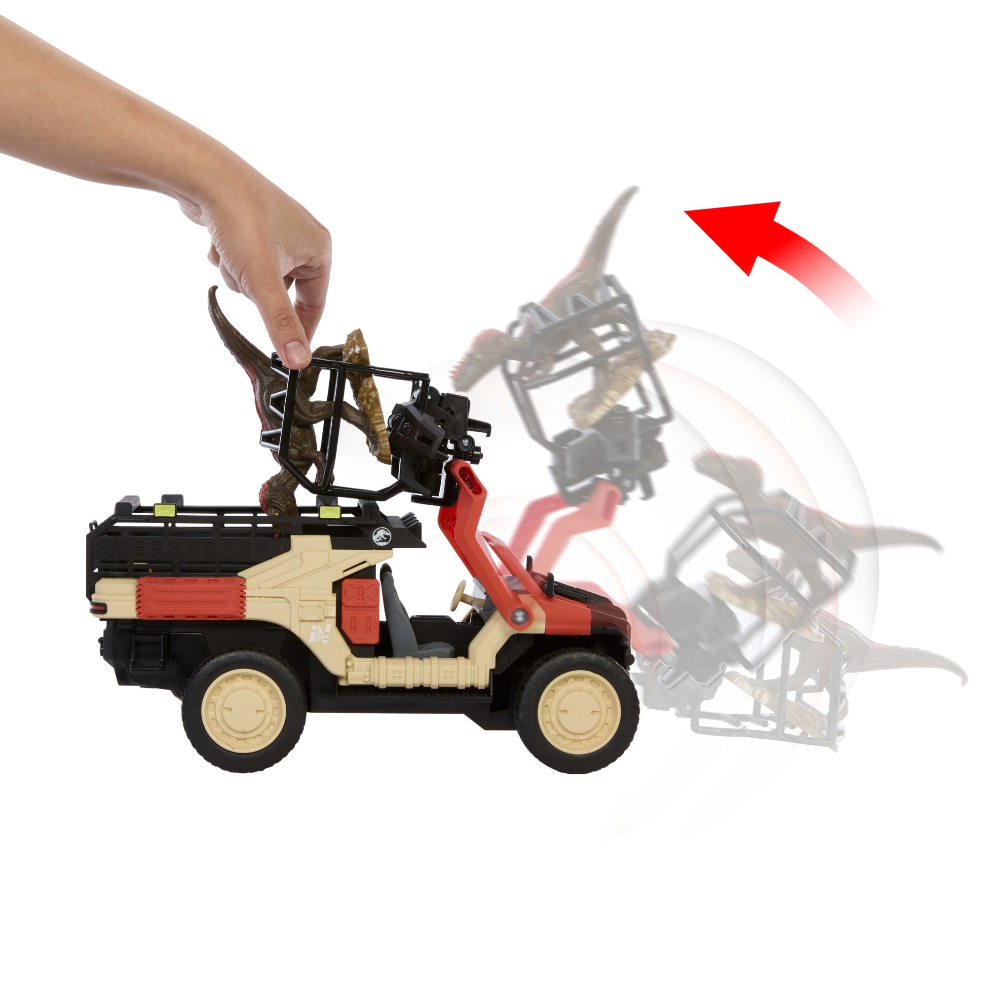 Matchbox RC Jurassic World Dino Catcher RC. Remote-Control Toy Truck With Dinosaur Figure - Image 6