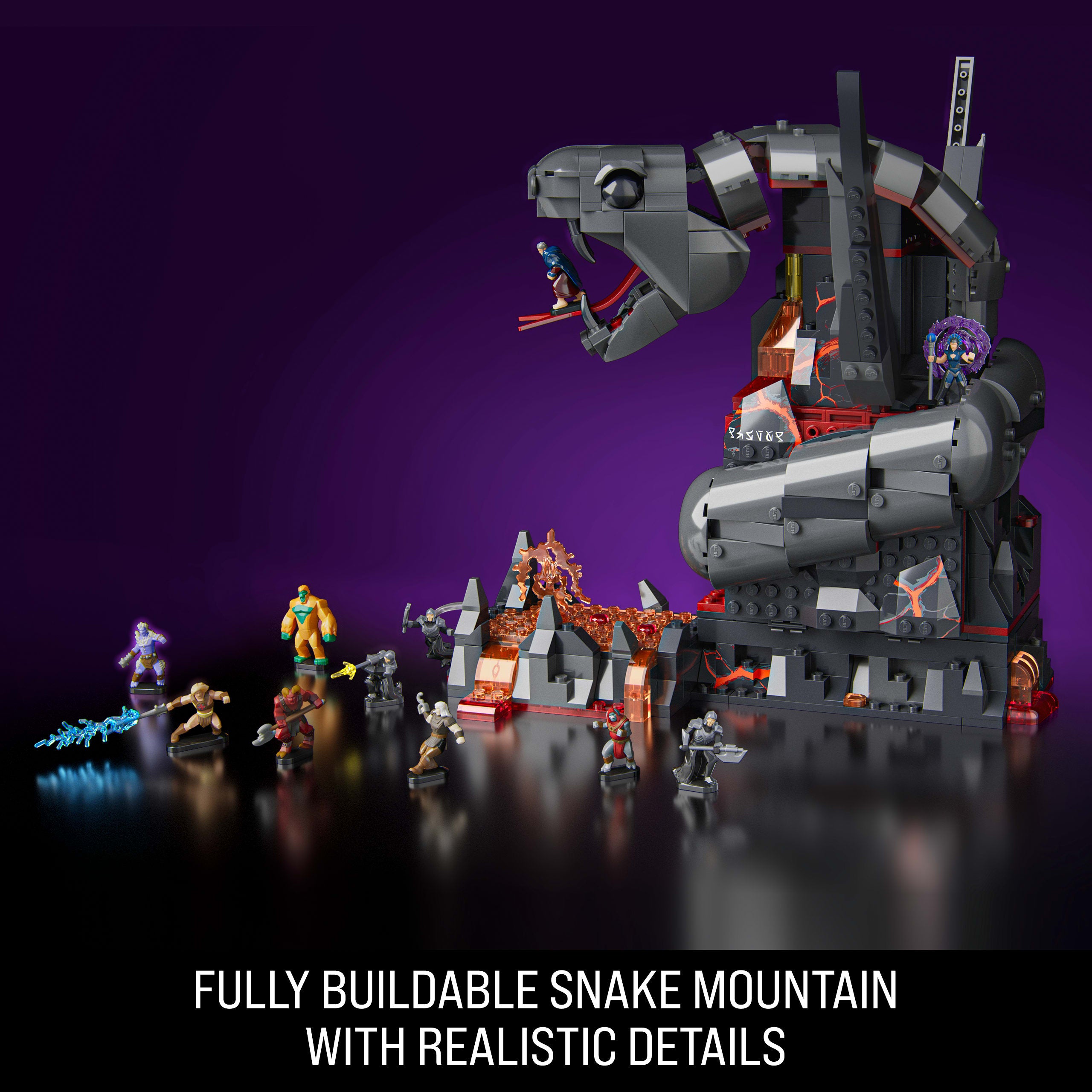 Mattel Brick Shop Masters Of The Universe Clash At Snake Mountain Building Toy Kit (636 Pieces). For Collectors - Image 4