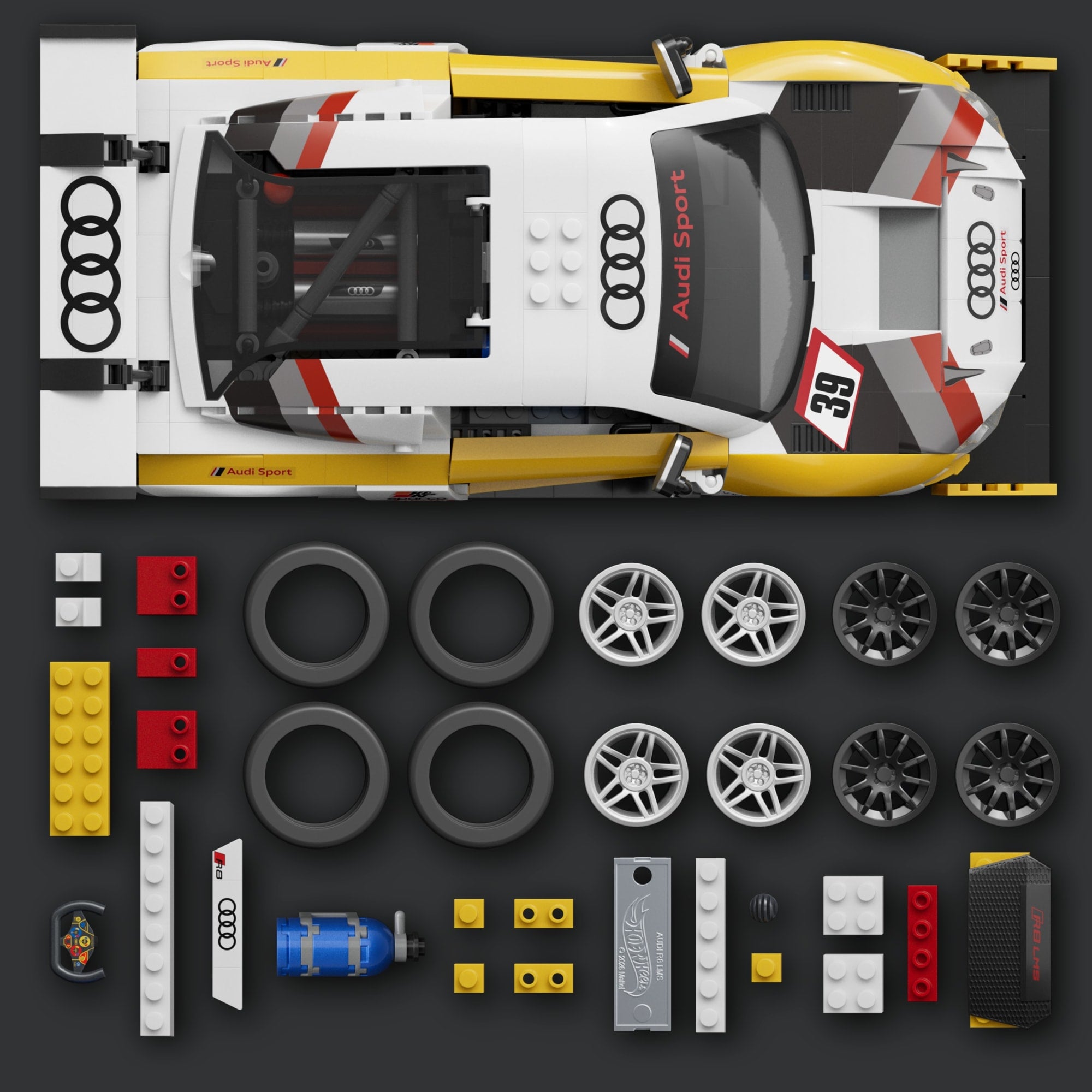 Mattel Brick Shop Hot Wheels Juguete de Construcción Elite '15 Audi R8 LMS - Image 4