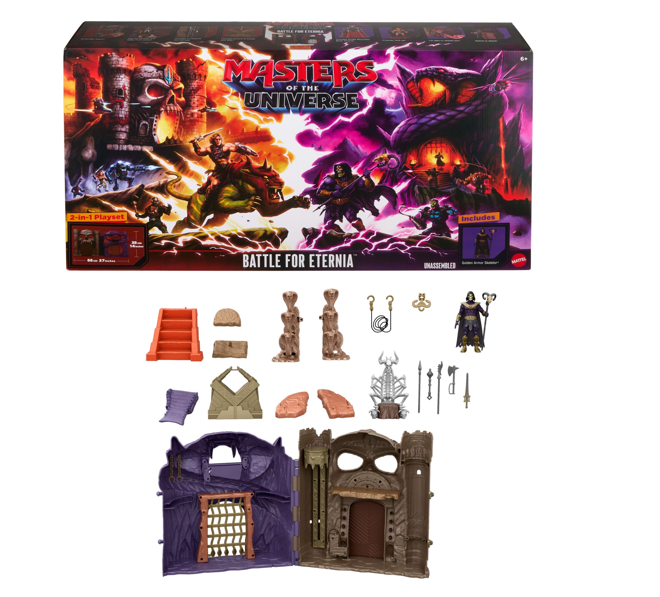 Masters Of The Universe Battle For Eternia Playset. Castle Grayskull. Snake Mountain & Skeletor