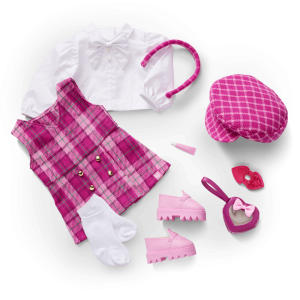 Pink & Preppy Outfit & We Heart Fashion Accessories for 18-inch Dolls