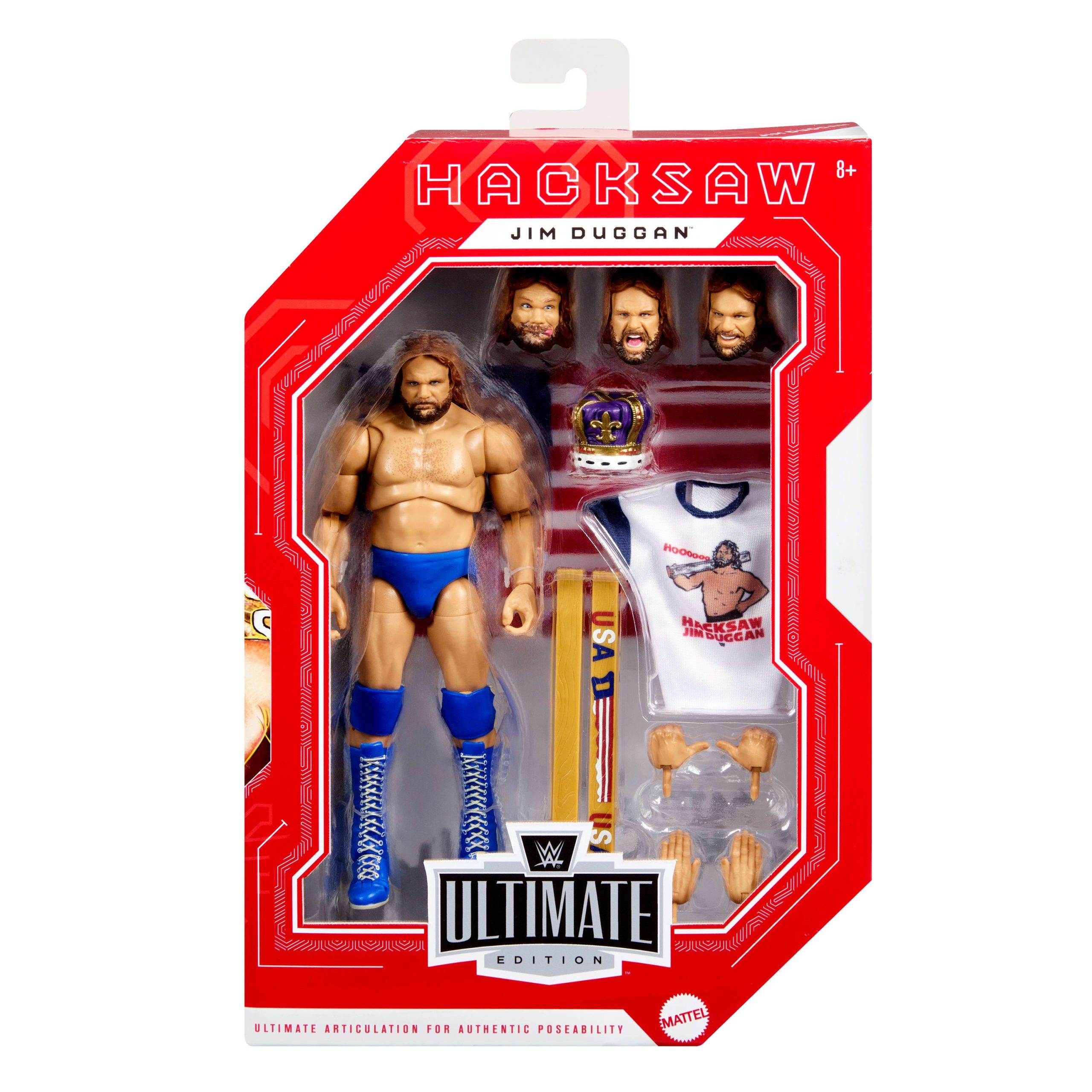 WWE Ultimate Legends Action Hacksaw Jim Duggan Figure & Accessories Set. 6-Inch Collectible Superstar - Image 2