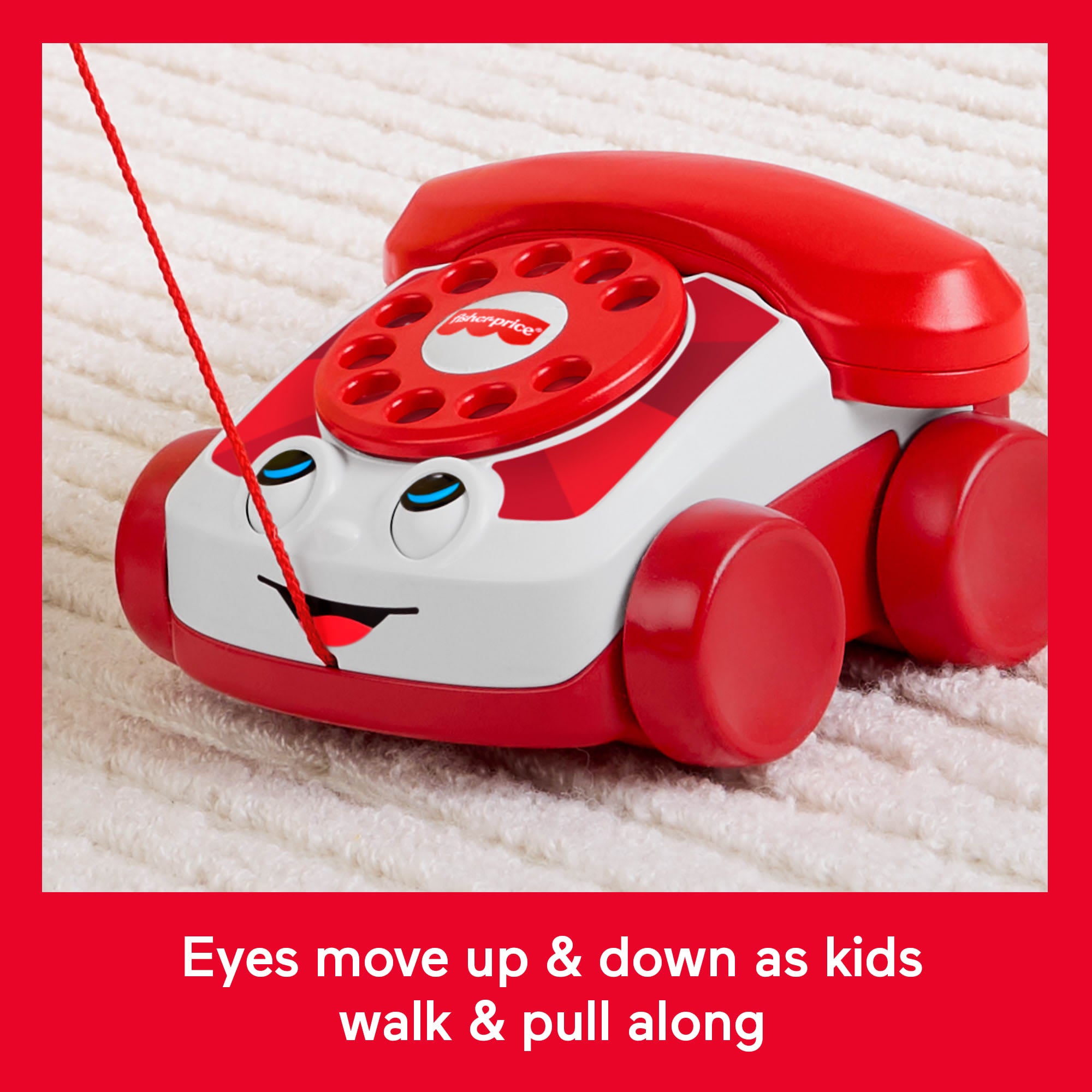Fisher-Price Red Chatter Telephone Baby & Toddler Pull Toy. Mattel 80Th Anniversary Edition - Image 3