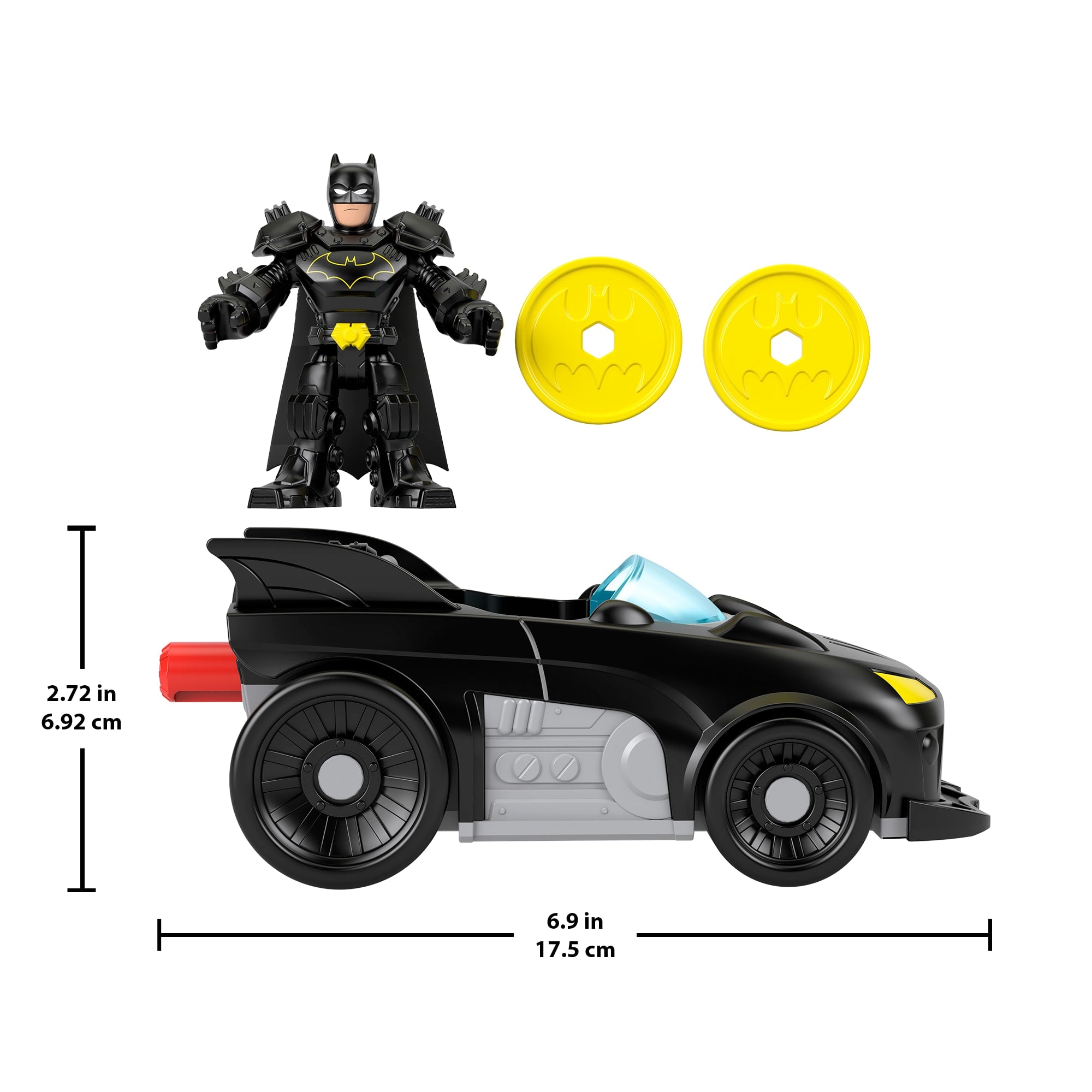 Fisher-Price Imaginext DC Super Friends Metal Force Batmobile Toy Car & Batman Action Figure Set - Image 4