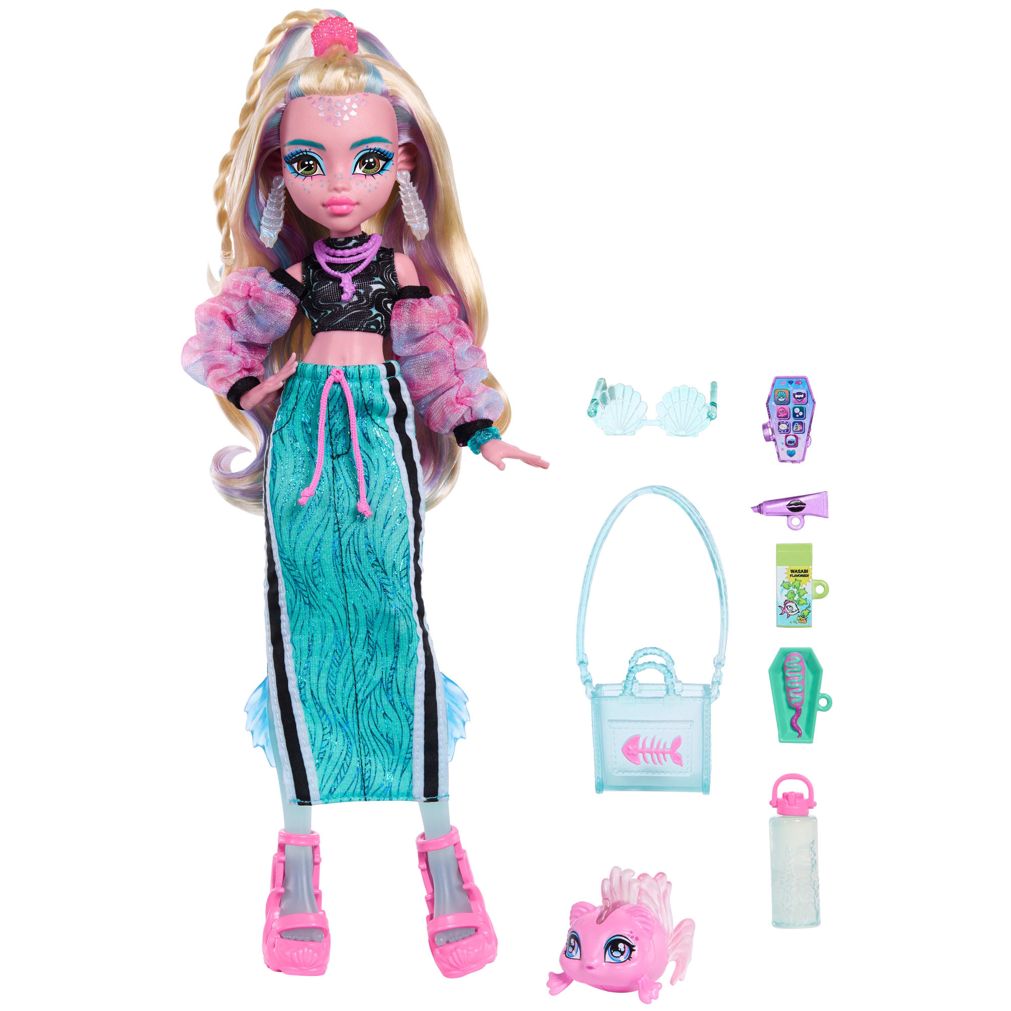 Monster High Lagoona Blue Fashion Doll in Maxi Skirt With Pet Neptuna And 7 Accessories - Image 5
