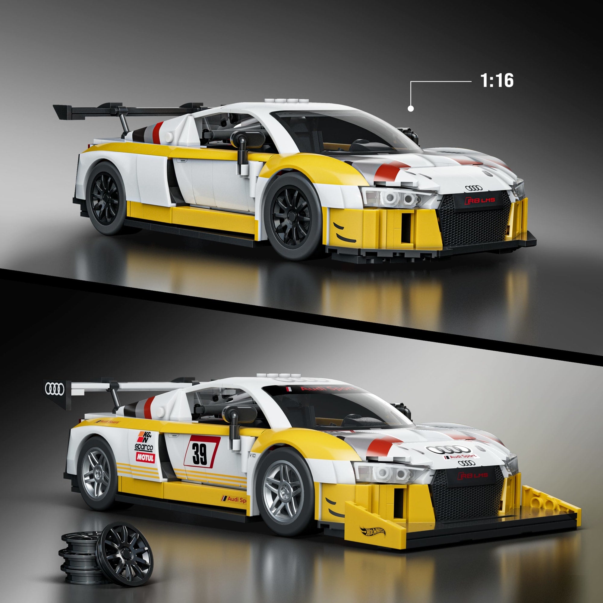 Mattel Brick Shop Hot Wheels Juguete de Construcción Elite '15 Audi R8 LMS - Image 3