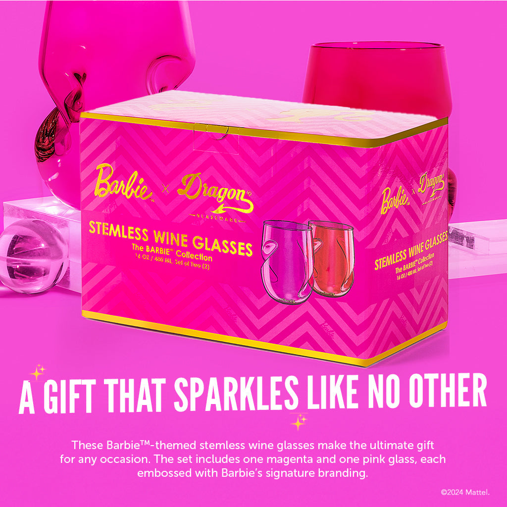 Barbie™ X Dragon Glassware® Stemless Wine Glasses - Image 5