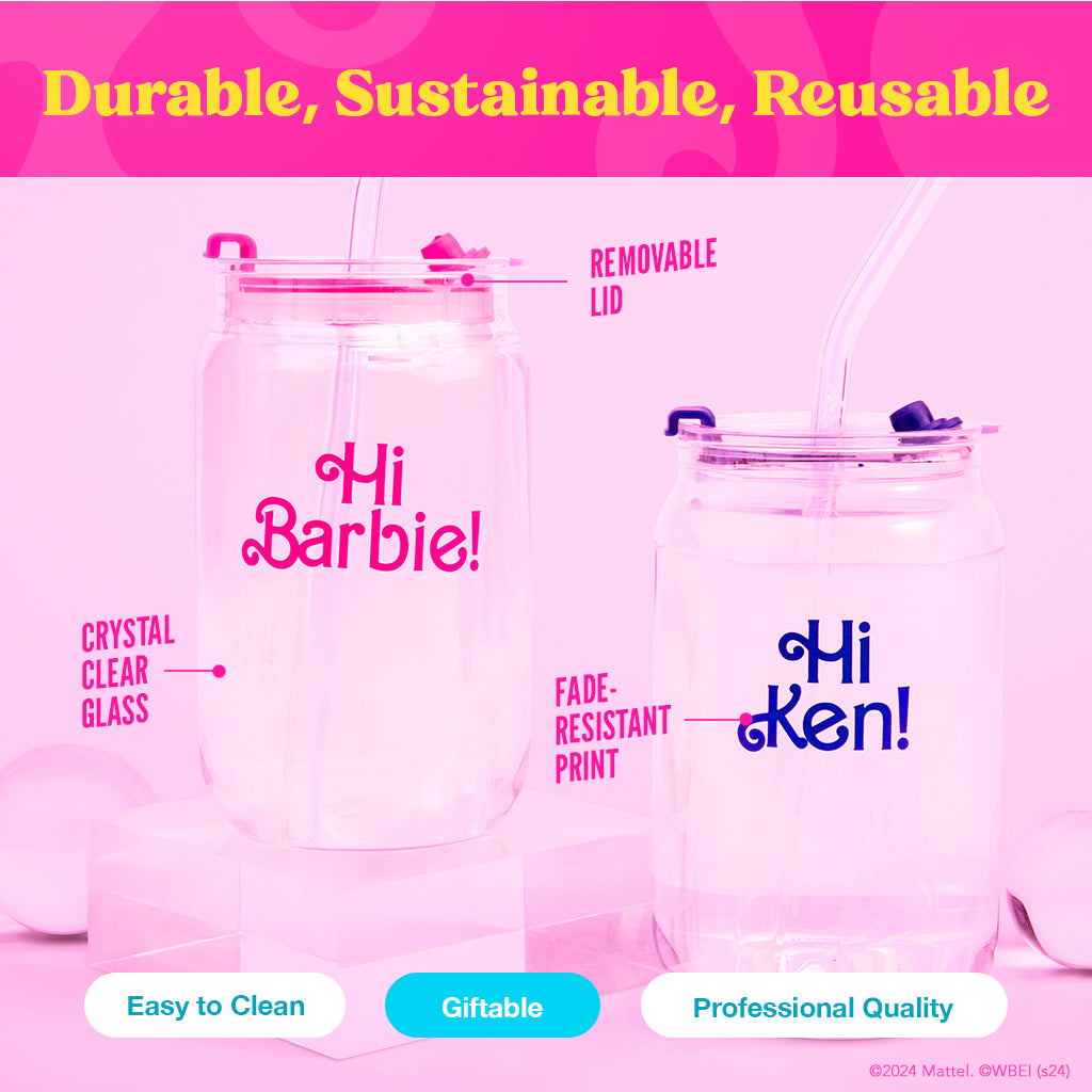 Barbie™ the Movie X Dragon Glassware® Hi Barbie! Hi Ken! Drinking Glasses - Image 17