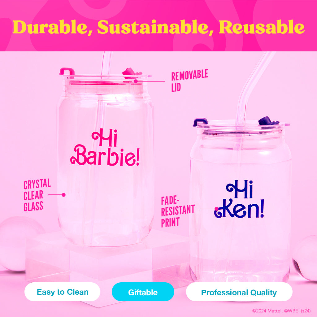 Barbie™ the Movie X Dragon Glassware® Hi Barbie! Hi Ken! Drinking Glasses - Image 5