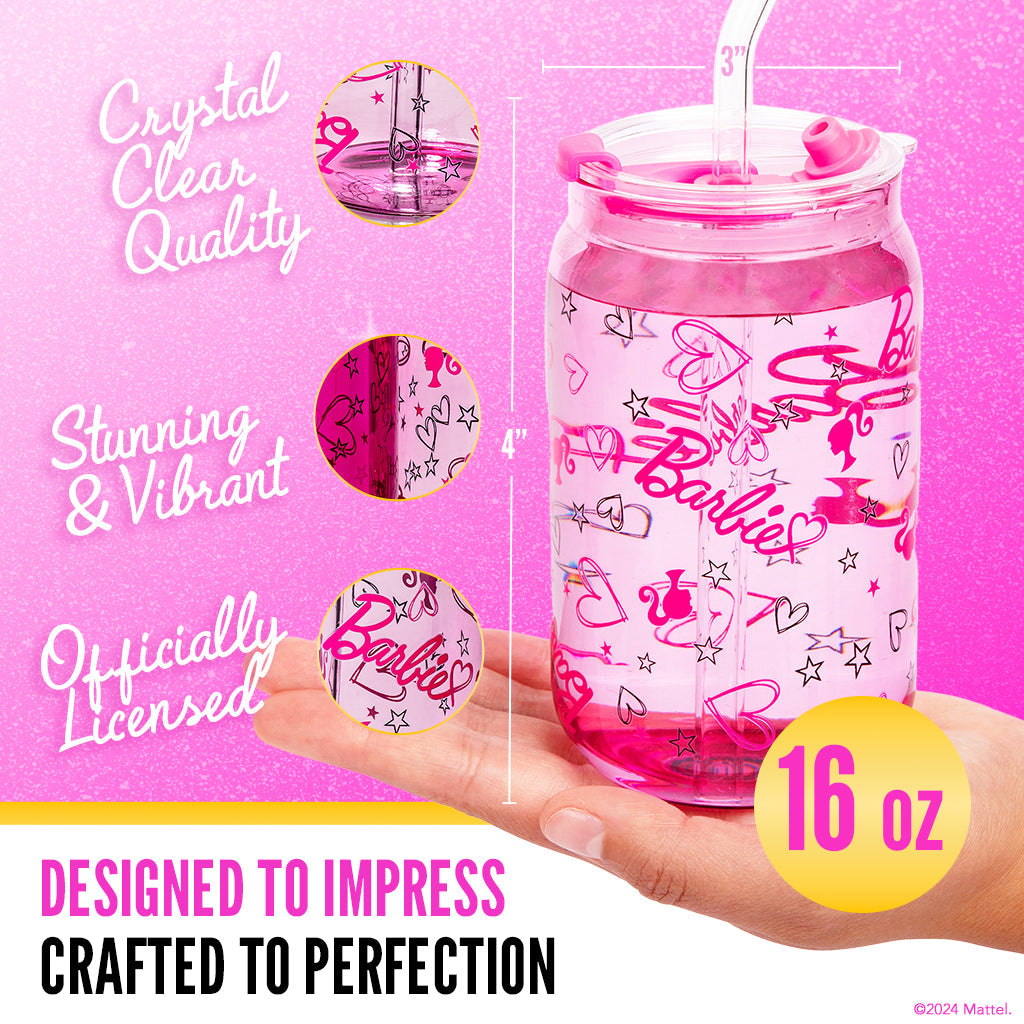 Barbie™ X Dragon Glassware® Love Out Loud Drinking Glasses - Image 9