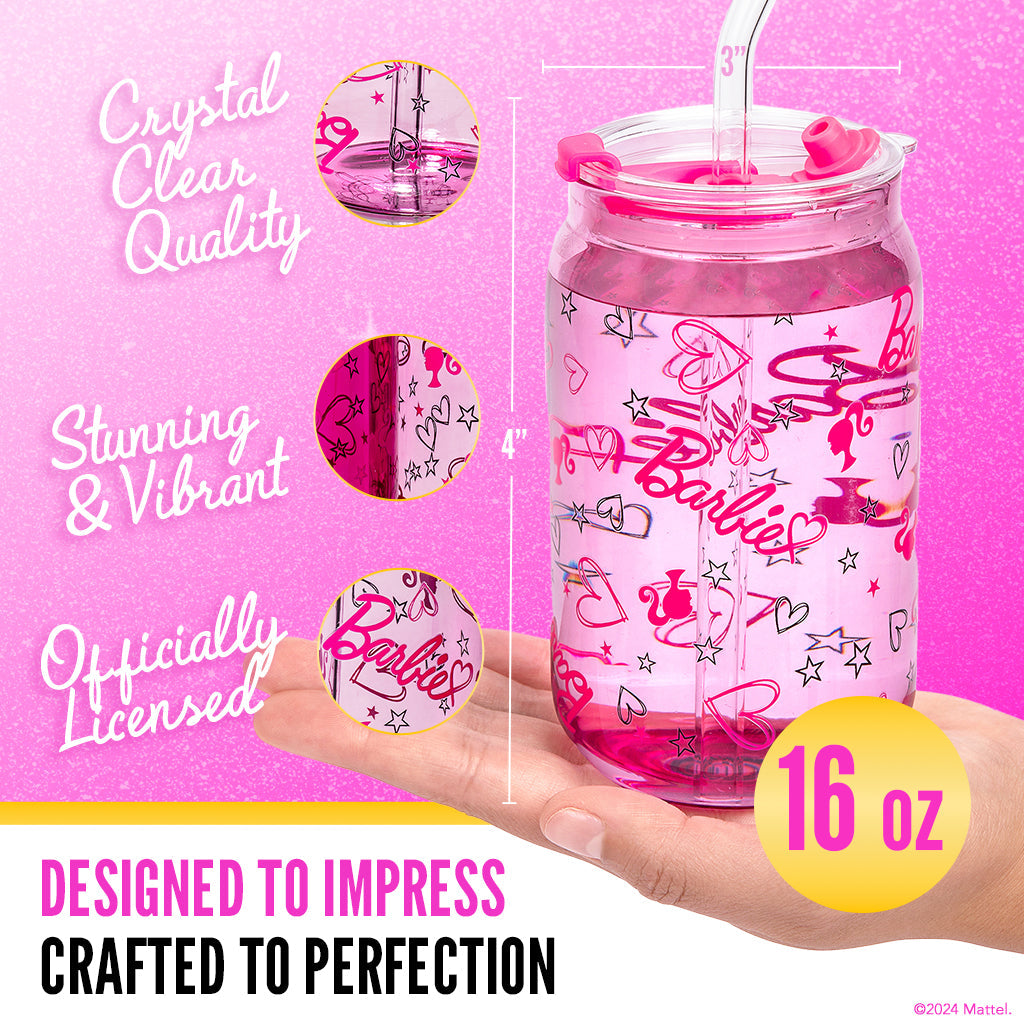 Barbie™ X Dragon Glassware® Love Out Loud Drinking Glasses - Image 2