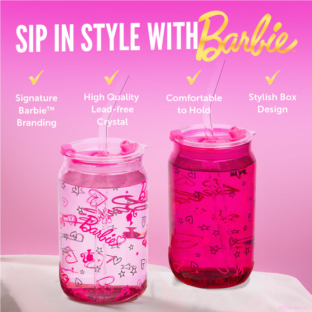 Barbie™ X Dragon Glassware® Love Out Loud Drinking Glasses - Image 3