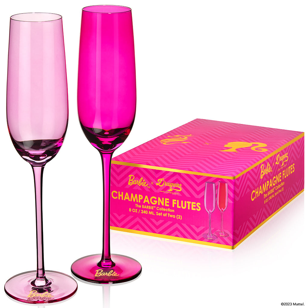 Barbie™ X Dragon Glassware® Champagne Flutes - Image 8