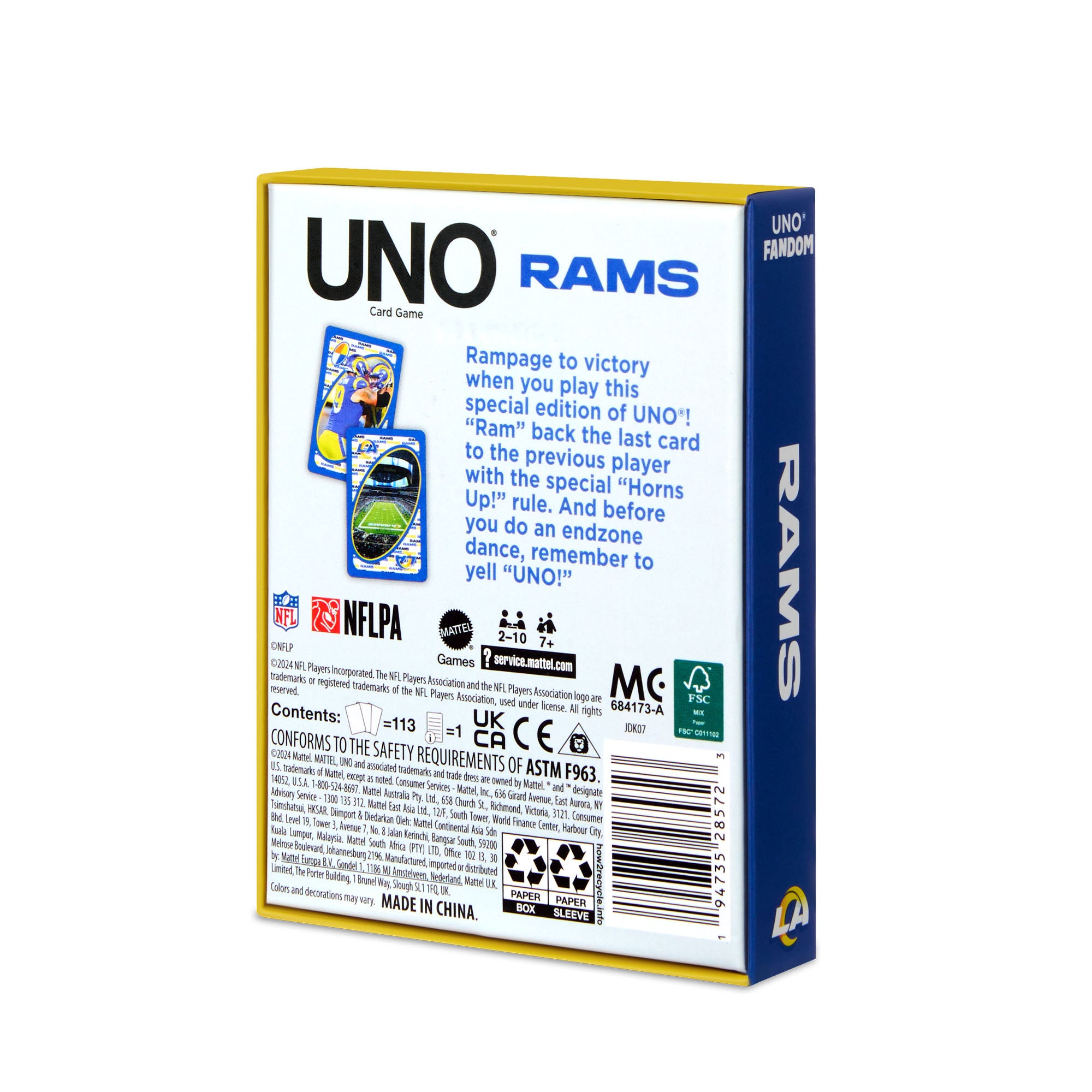 UNO Fandom NFL Los Angeles Rams Game Deck - Image 8